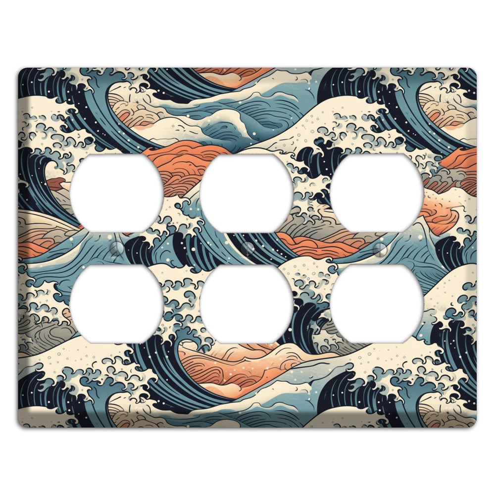 Crashing Tide Scroll 3 Duplex Wallplate