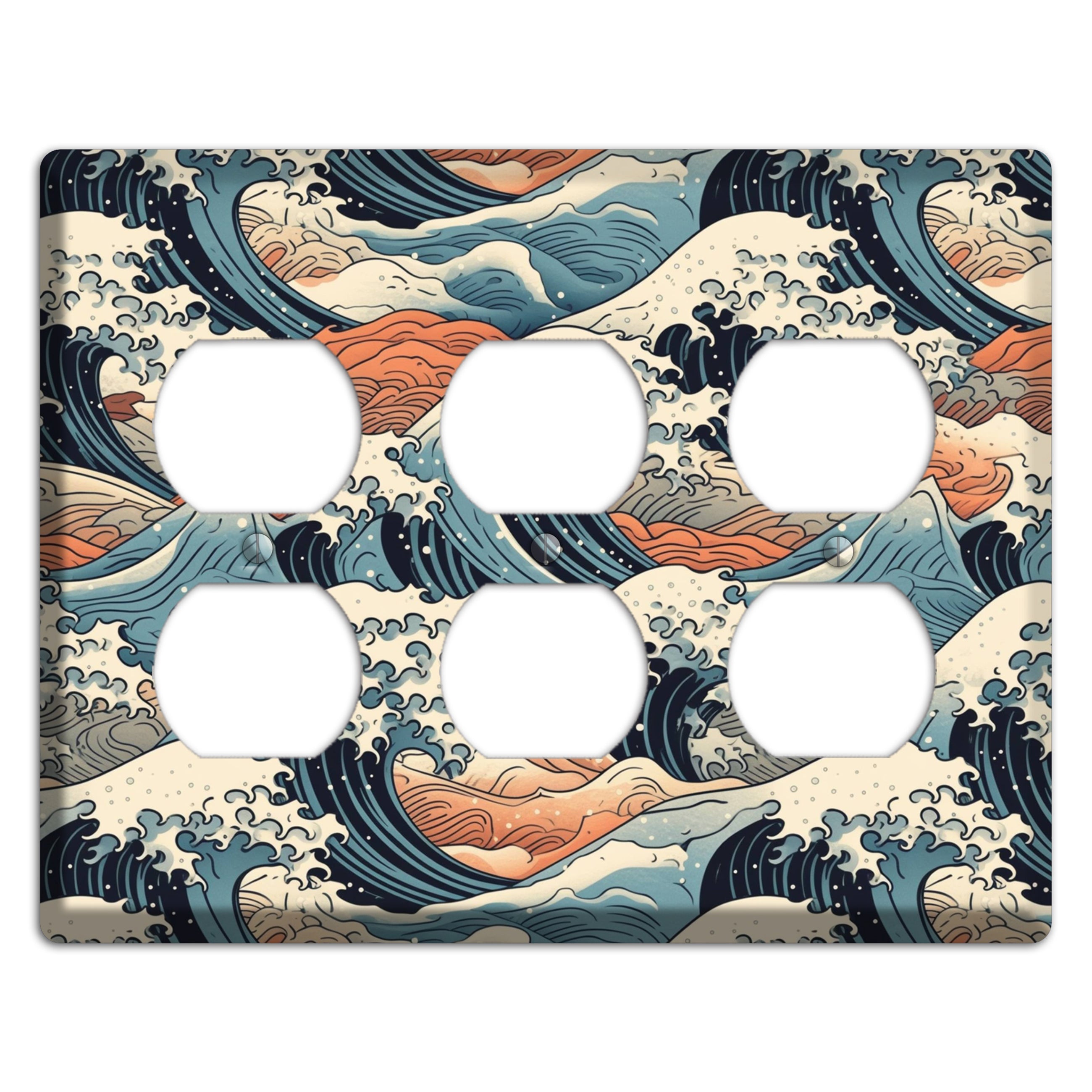 Crashing Tide Scroll 3 Duplex Wallplate