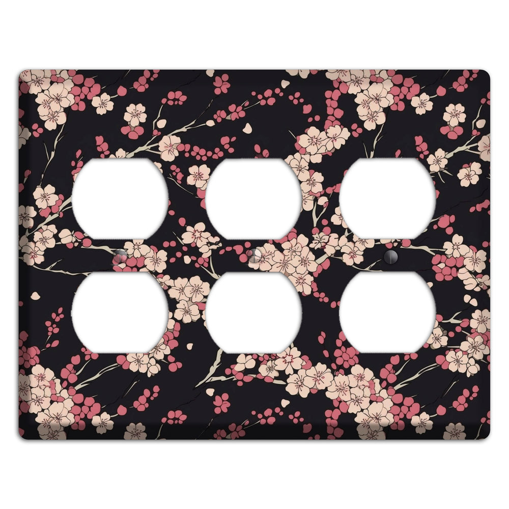 Night Blossom Drift 3 Duplex Wallplate