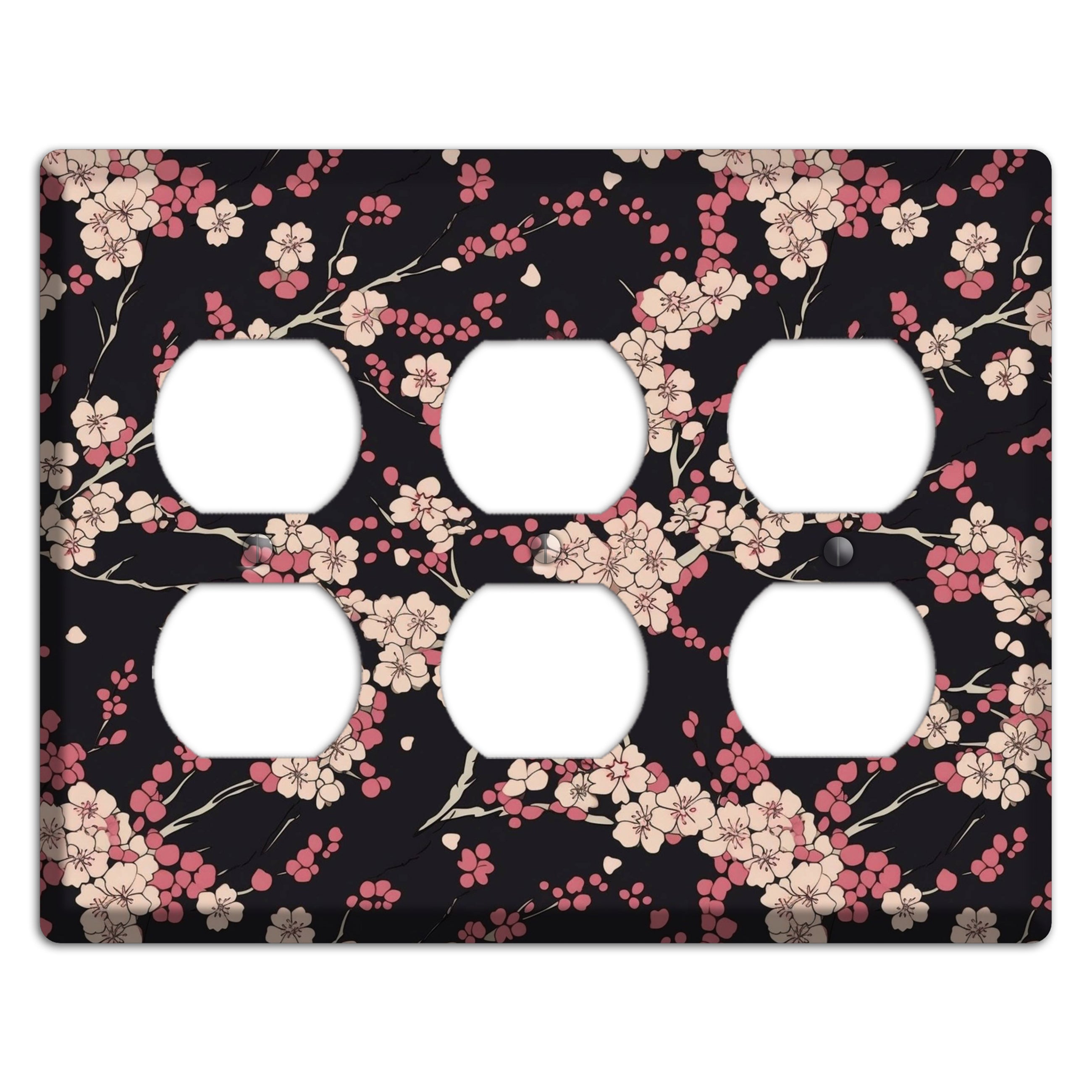 Night Blossom Drift 3 Duplex Wallplate