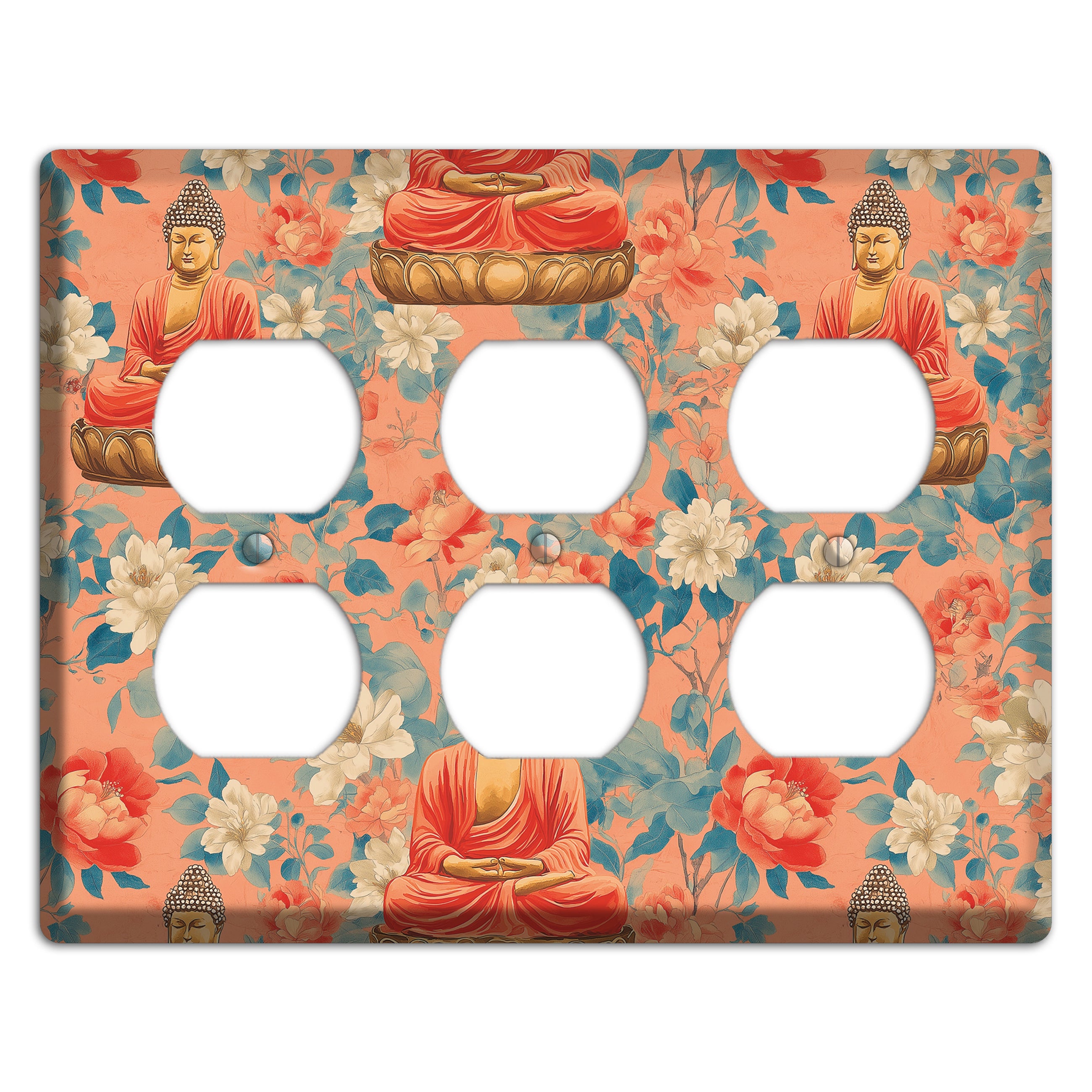 Lotus & Coral 3 Duplex Wallplate
