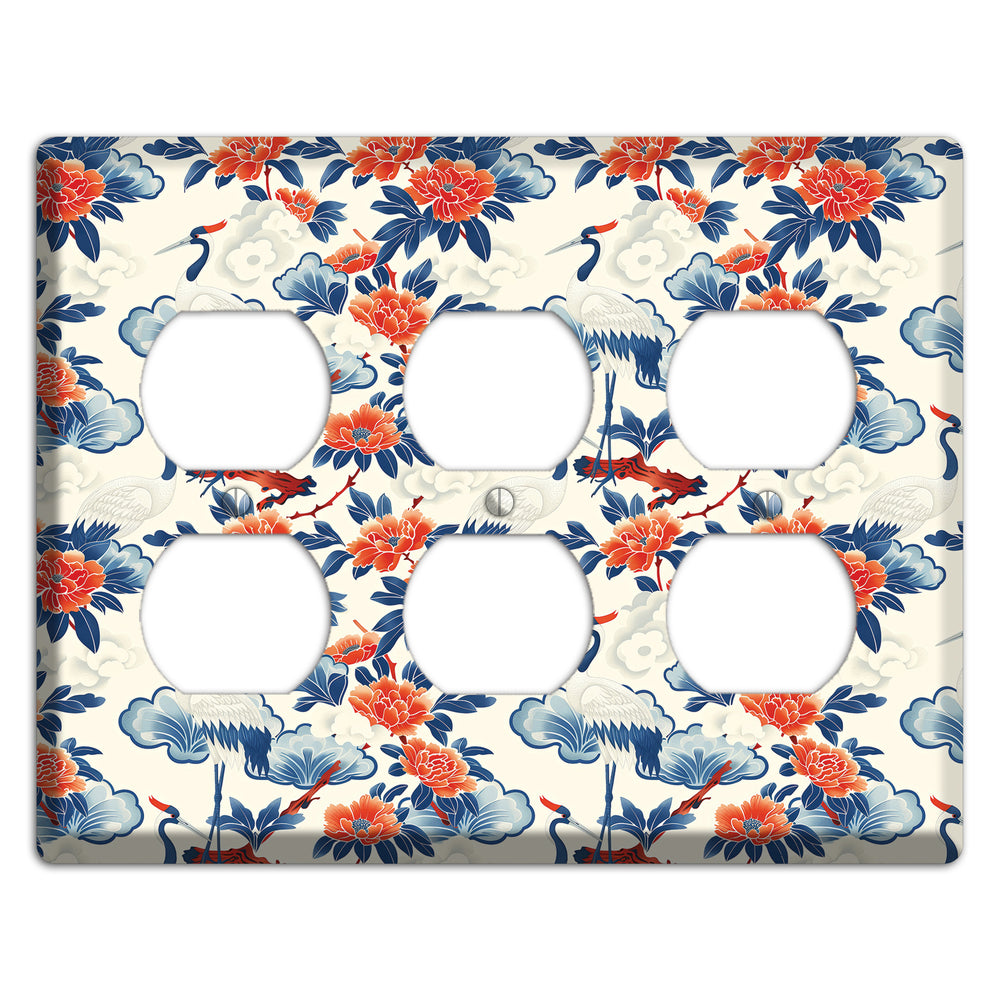 Peony & Crane Fete 3 Duplex Wallplate