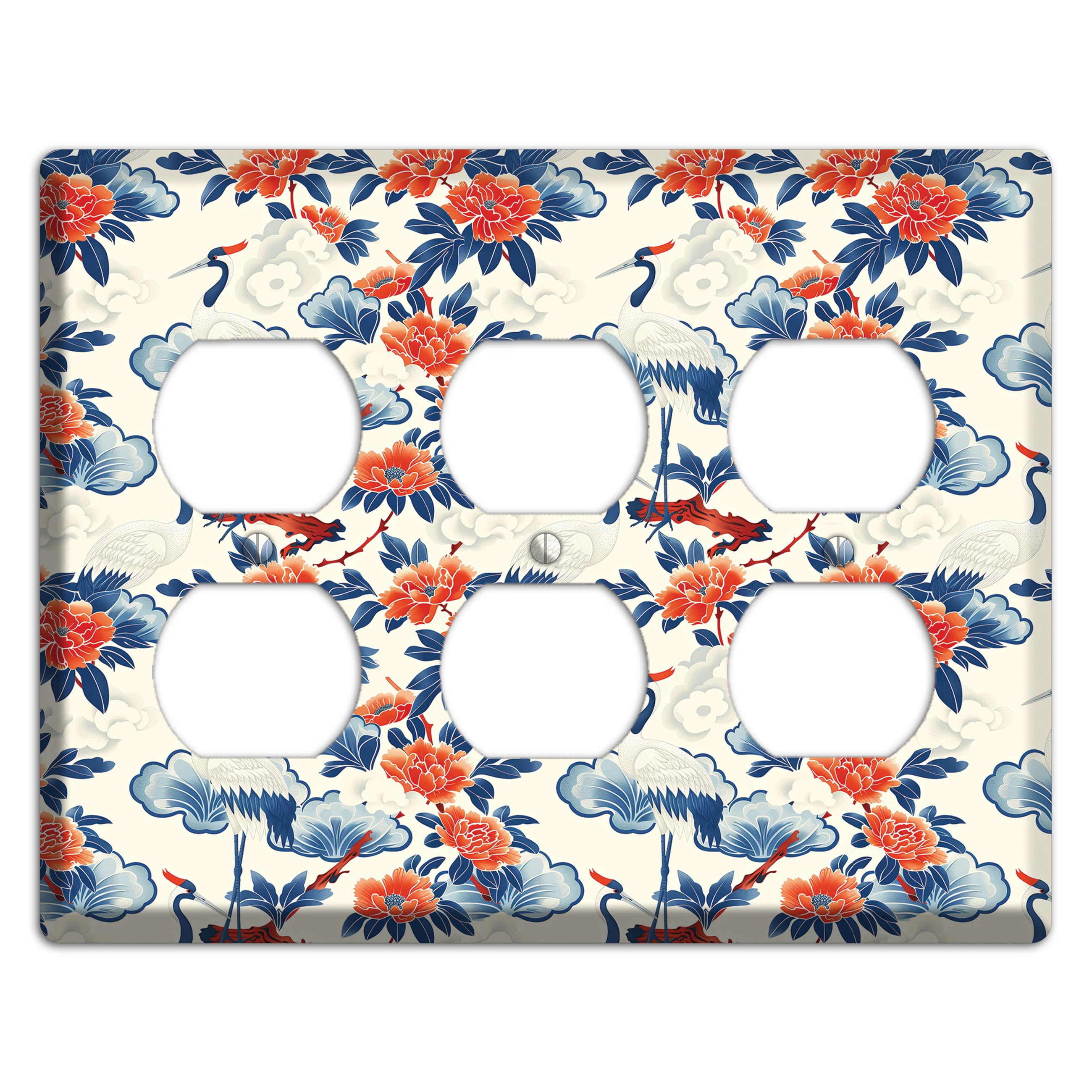 Peony & Crane Fete 3 Duplex Wallplate