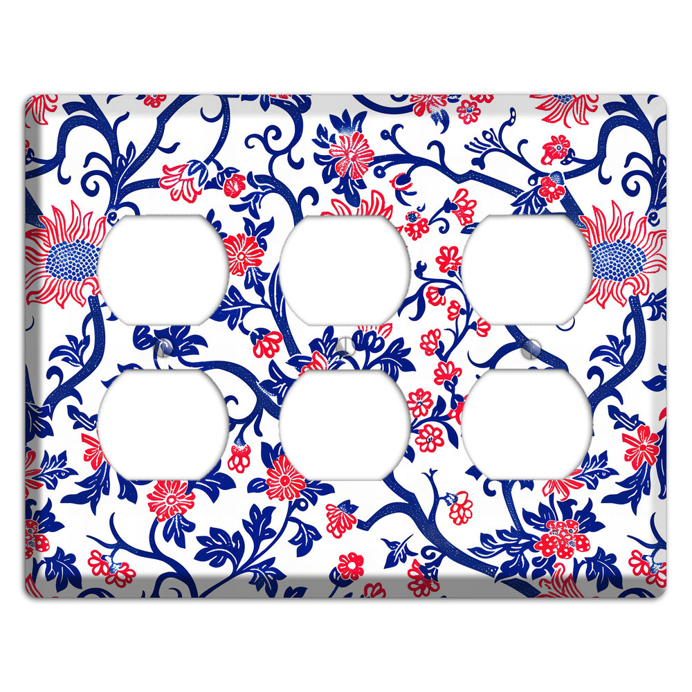 Crimson Vine Riot 3 Duplex Wallplate