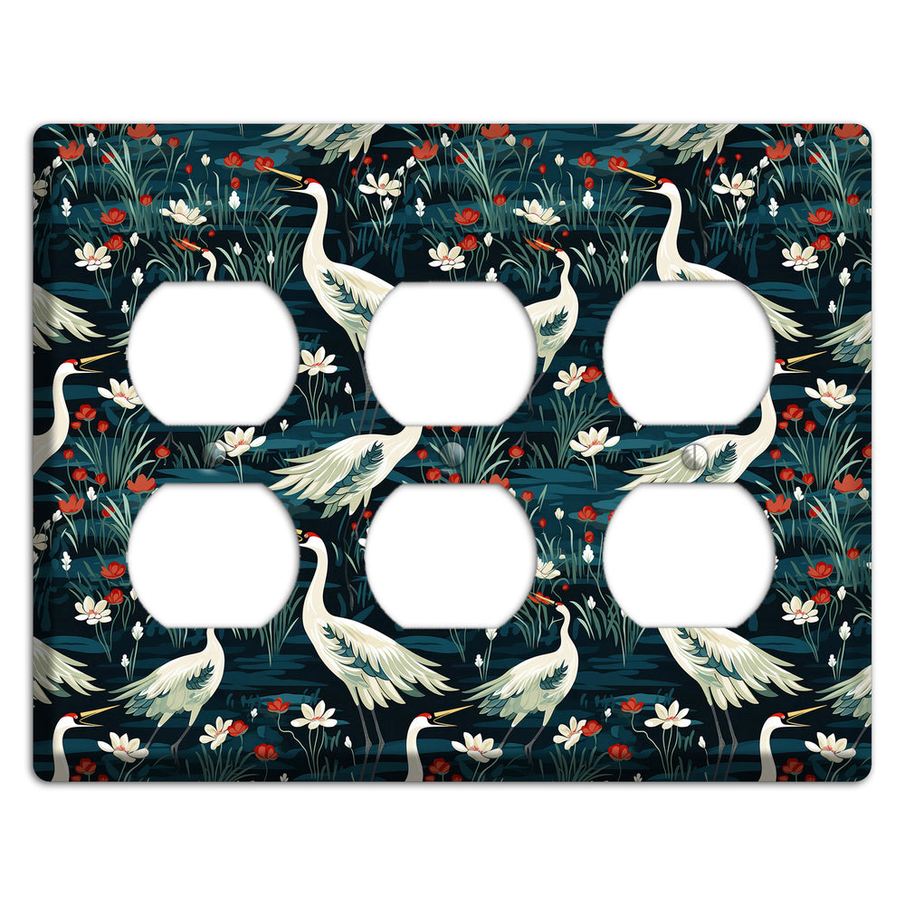 Midnight Lotus Marsh 3 Duplex Wallplate