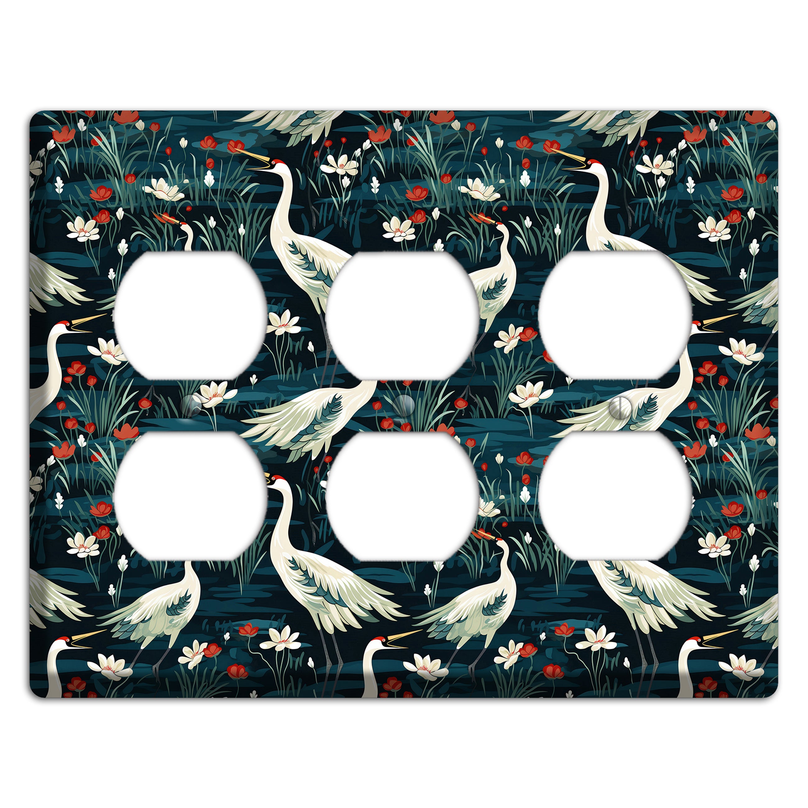 Midnight Lotus Marsh 3 Duplex Wallplate