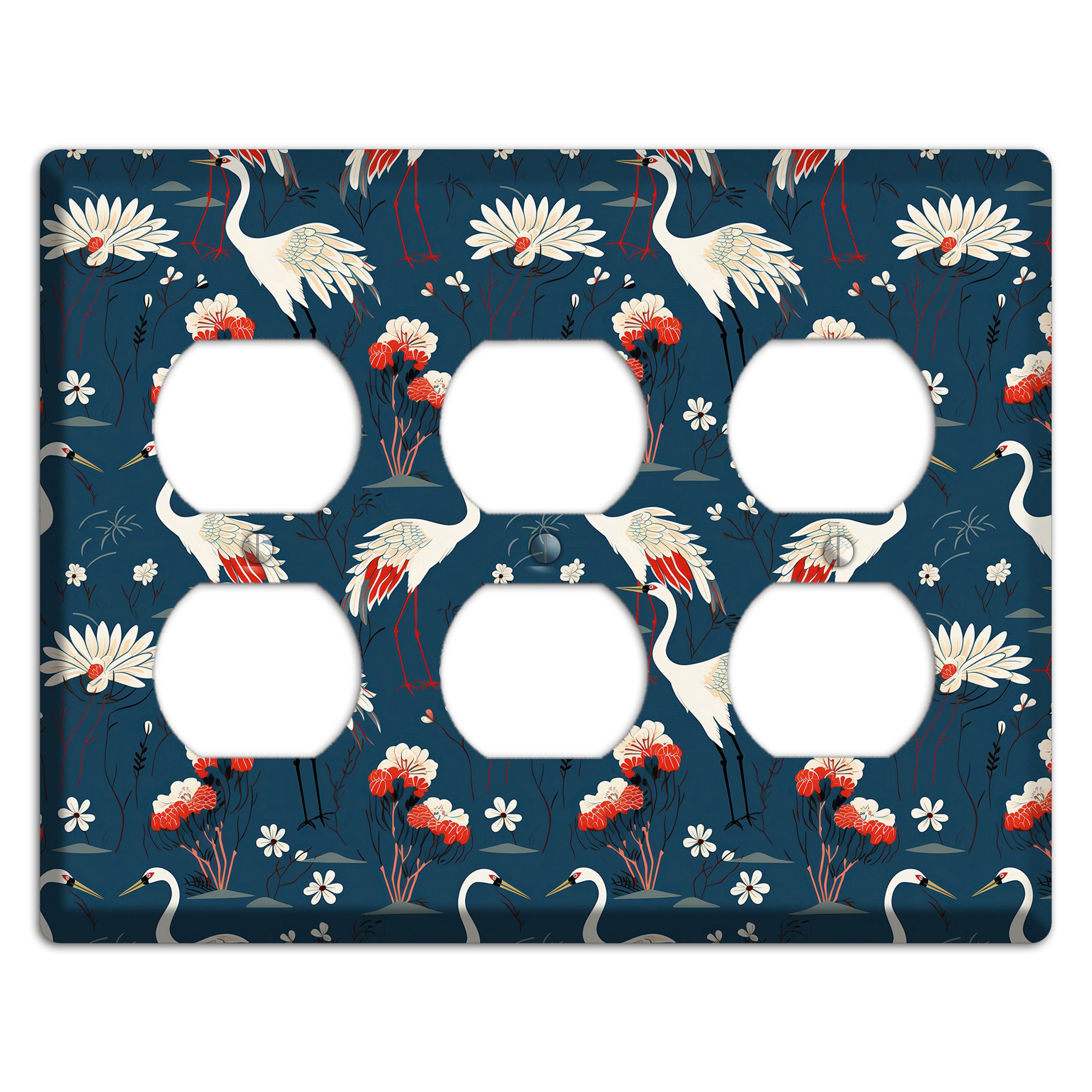 Sapphire Crane Meadow 3 Duplex Wallplate