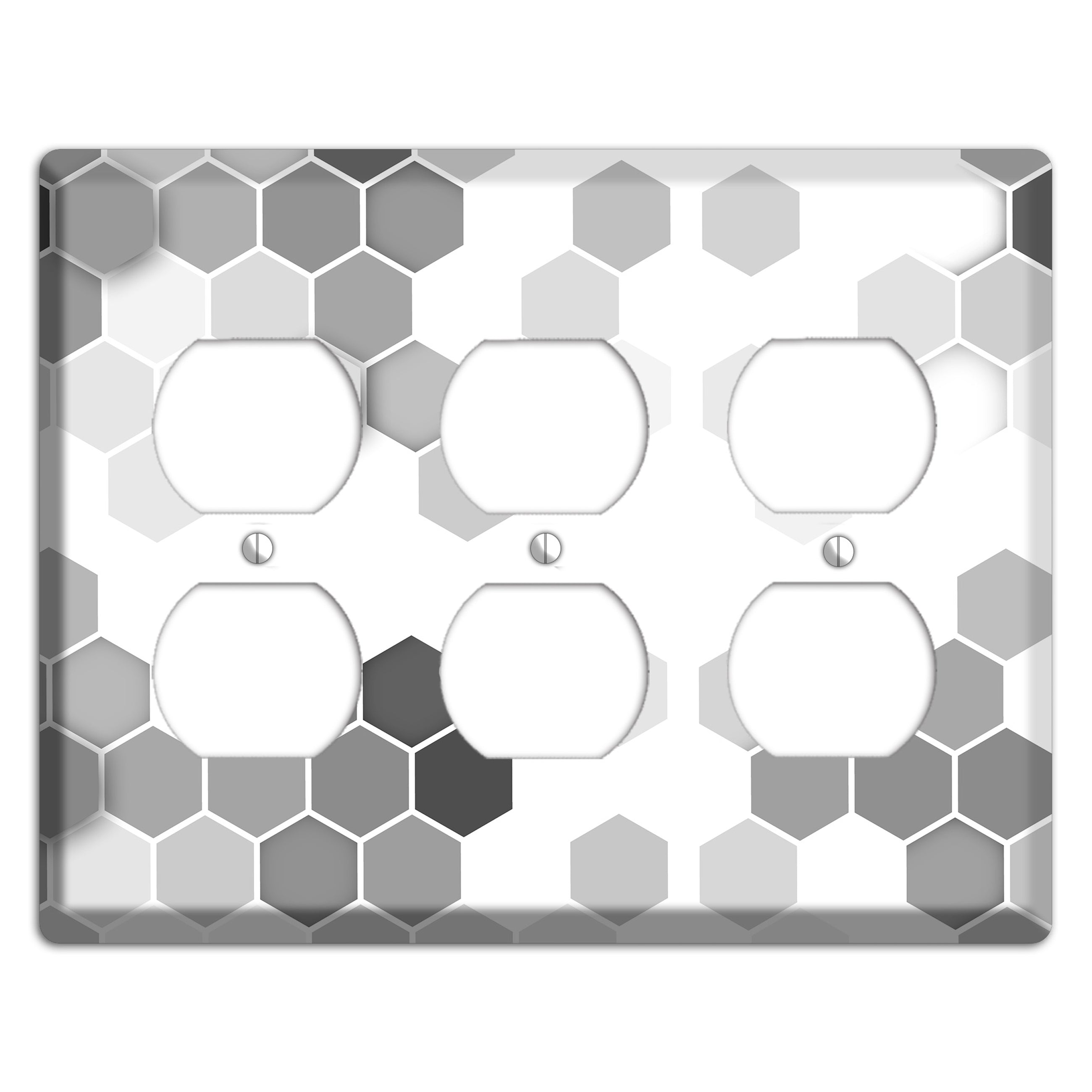 Monochrome Hexagon Tiling 3 Duplex Wallplate