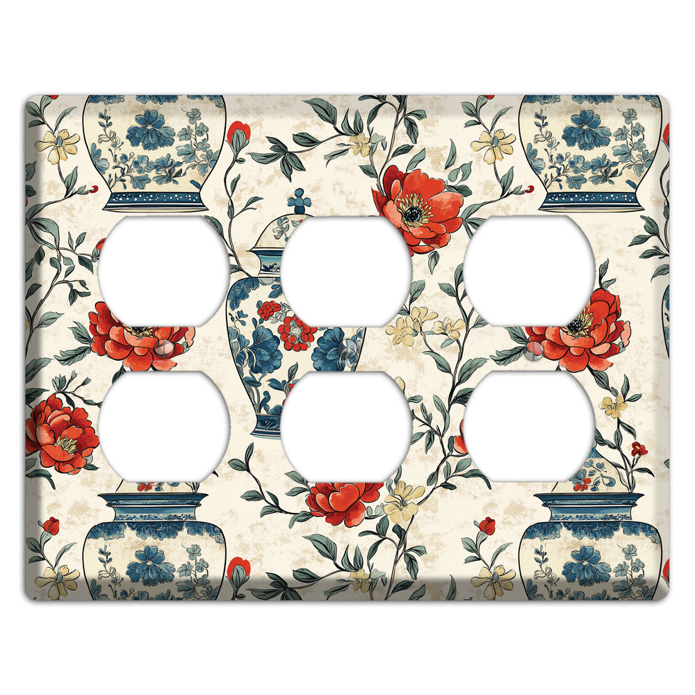 Porcelain & Peony 3 Duplex Wallplate