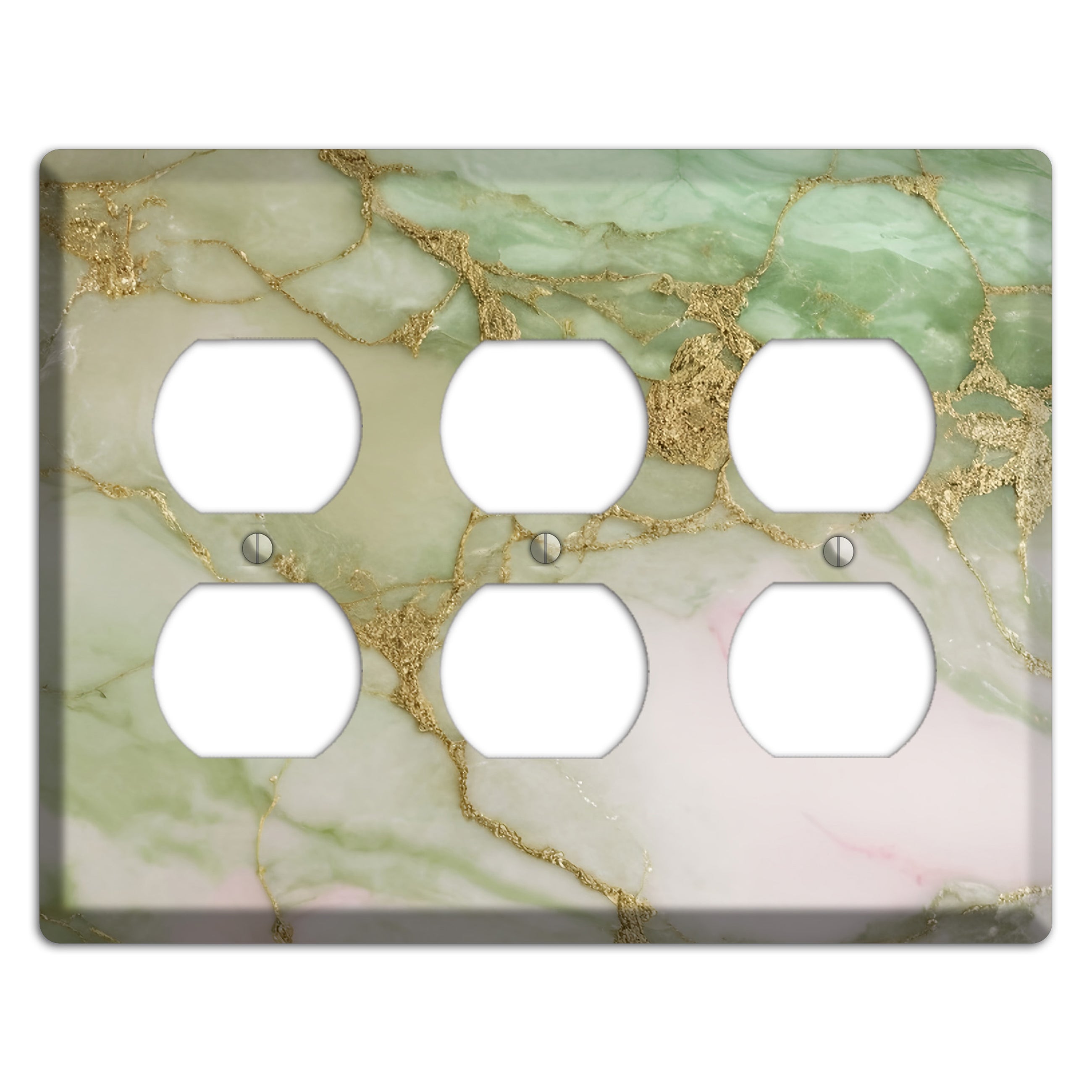 Swamp Green Marble 3 Duplex Wallplate