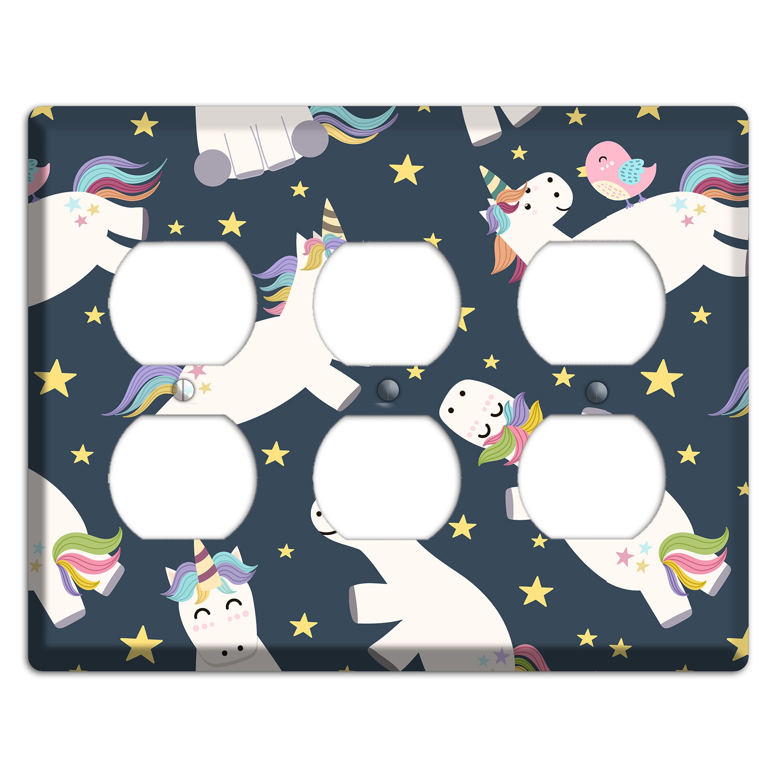 Dreamy Night Unicorns 3 Duplex Wallplate