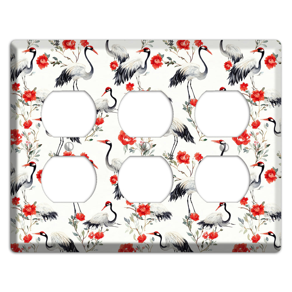 Scarlet Plume Garden 3 Duplex Wallplate