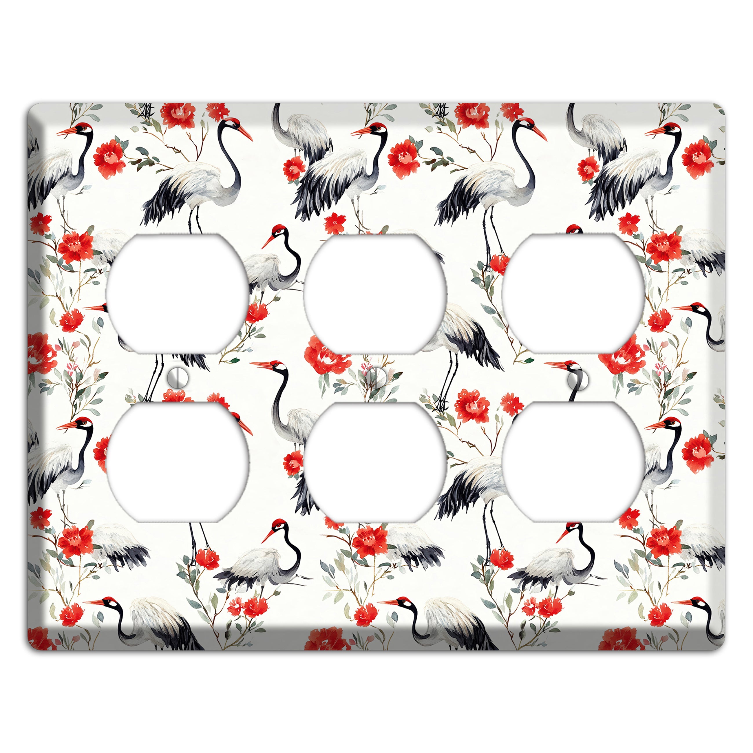 Scarlet Plume Garden 3 Duplex Wallplate