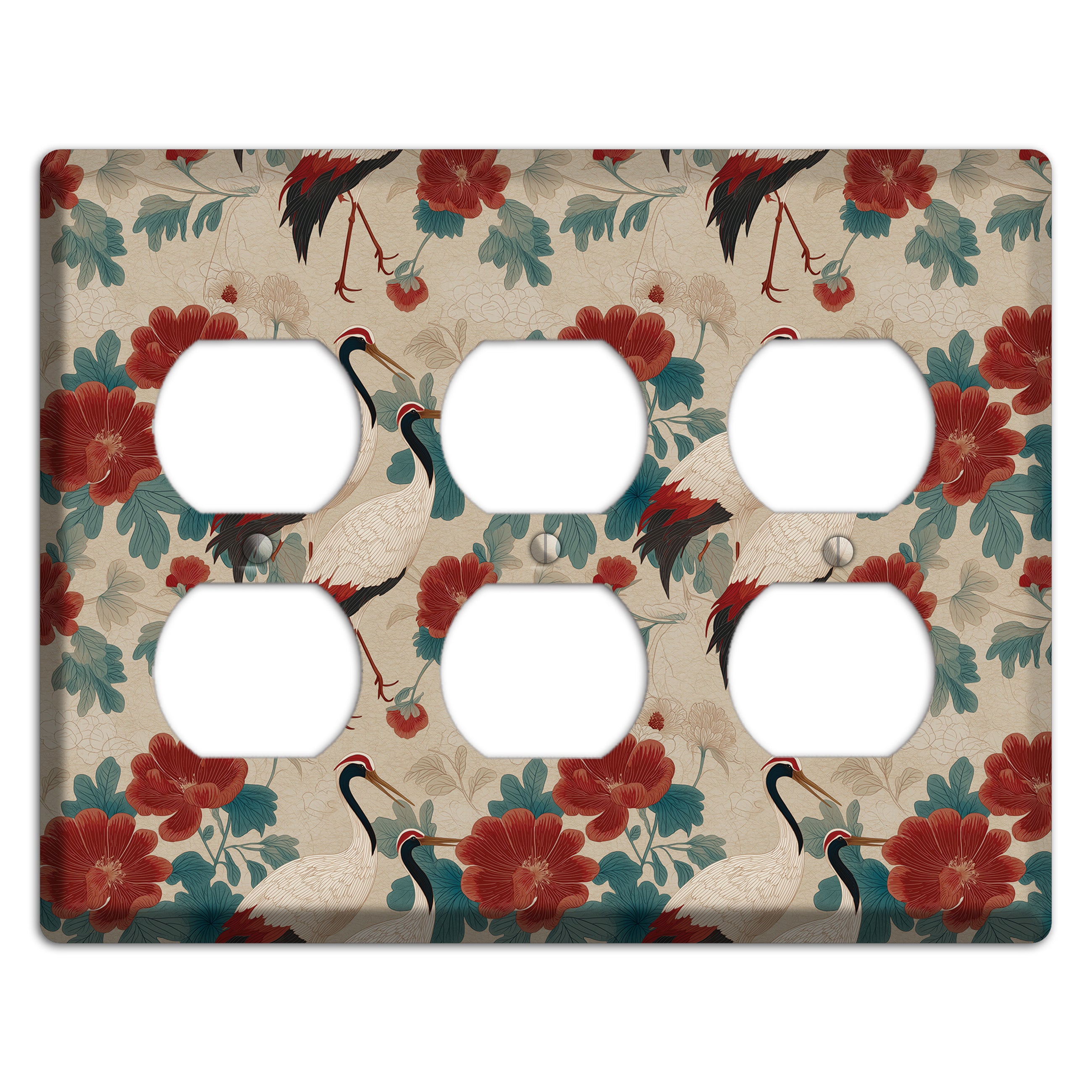 Rust Peony Passage 3 Duplex Wallplate