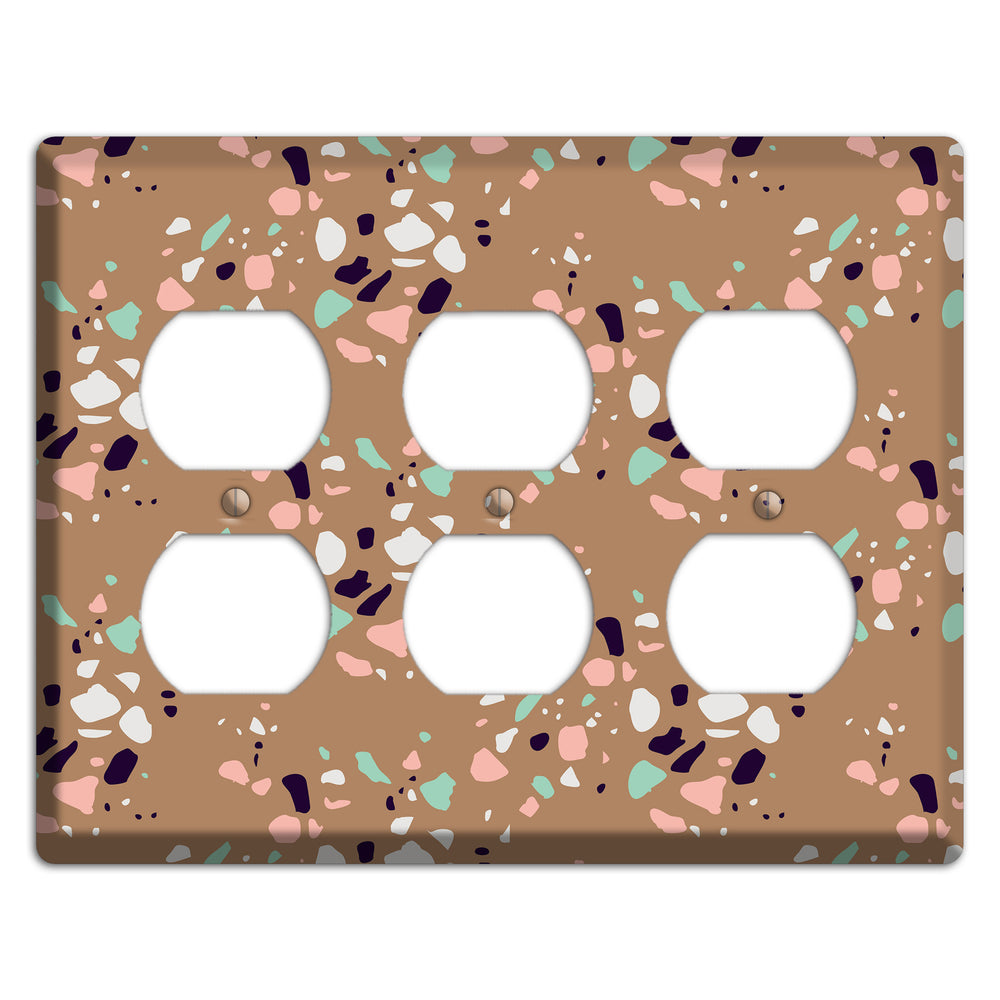 Clay Pebble Drop 3 Duplex Wallplate