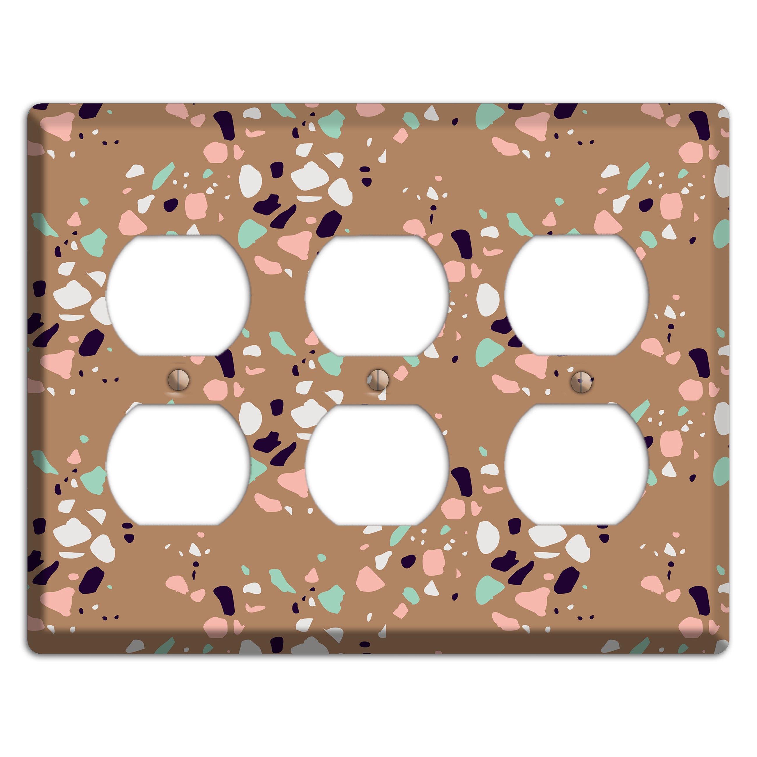Clay Pebble Drop 3 Duplex Wallplate