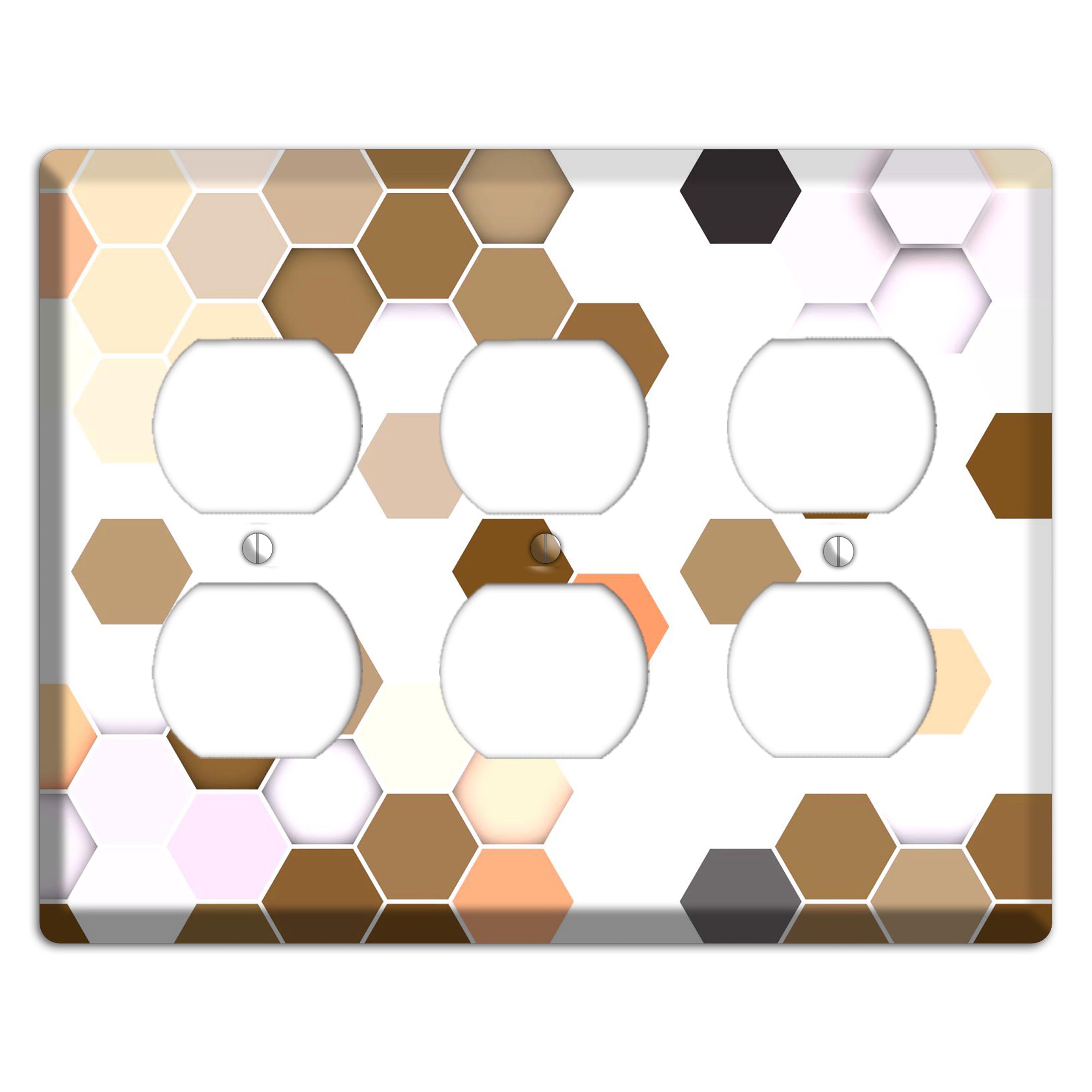 Hex Grid – Sunset Terracotta 3 Duplex Wallplate