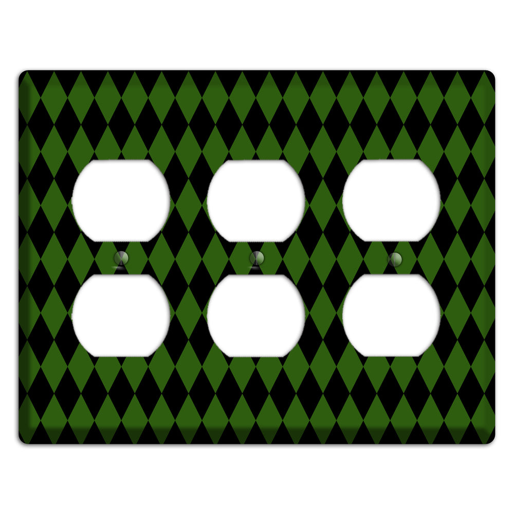 Jester's Diamonds: Green 3 Duplex Wallplate