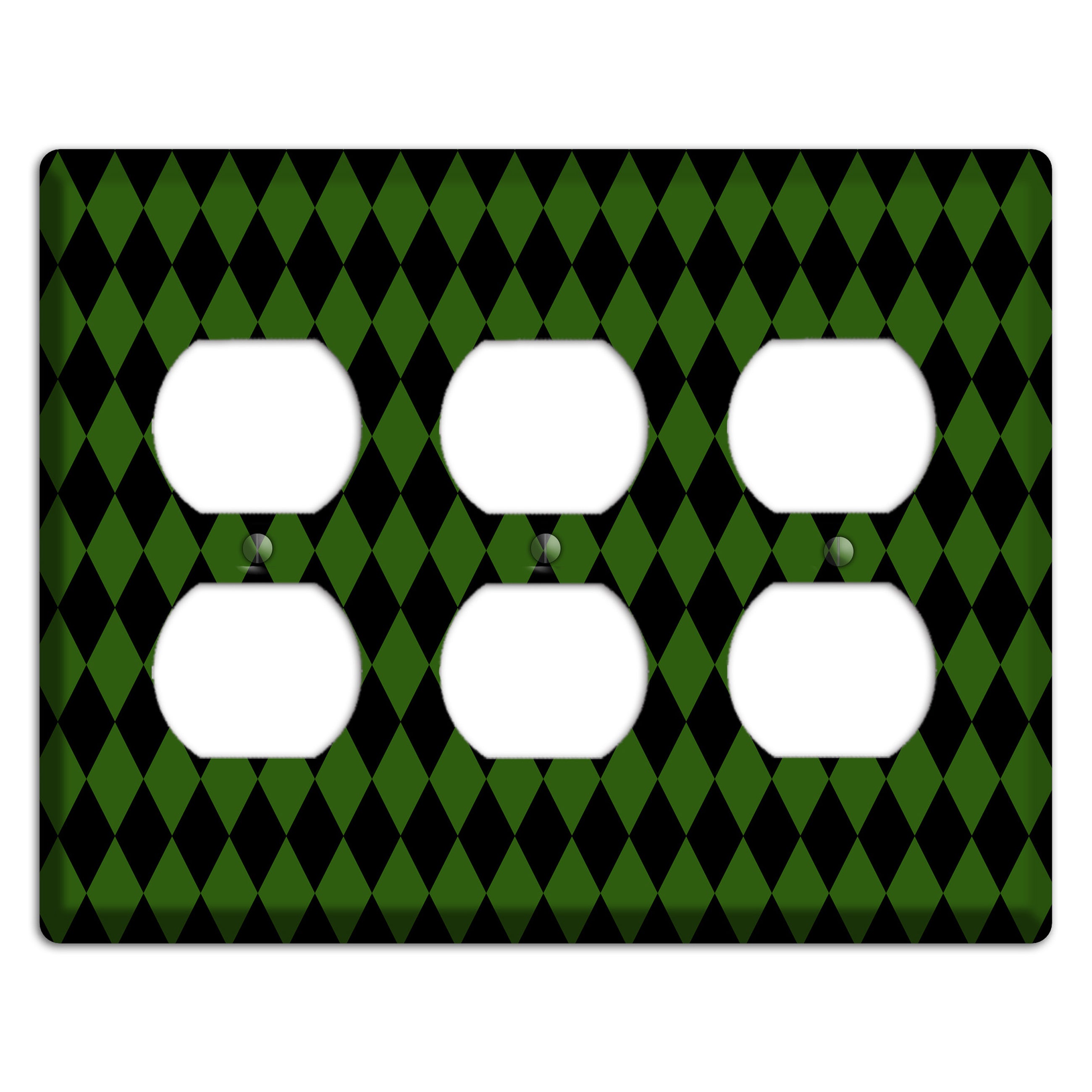 Jester's Diamonds: Green 3 Duplex Wallplate