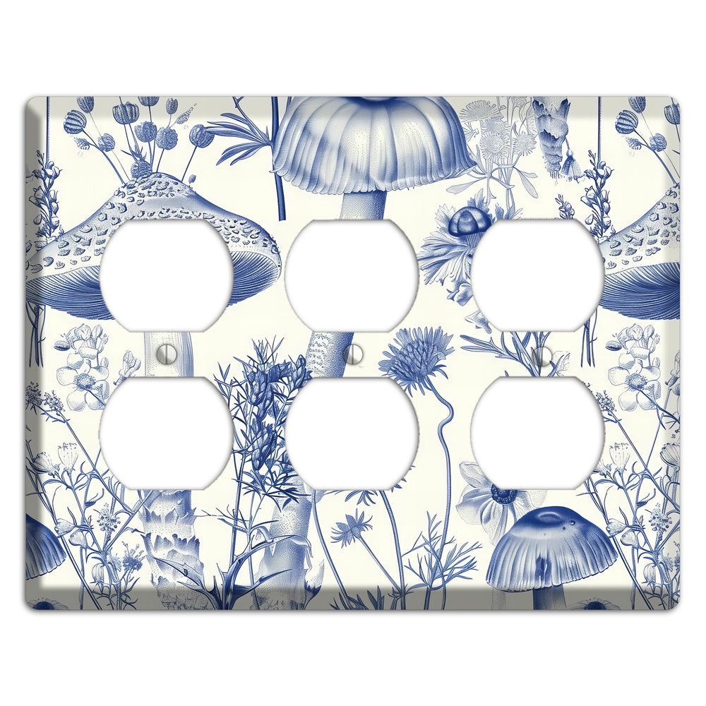 Cobalt Spore Garden 3 Duplex Wallplate
