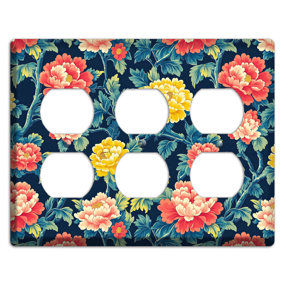 Peony & Bough 3 Duplex Wallplate