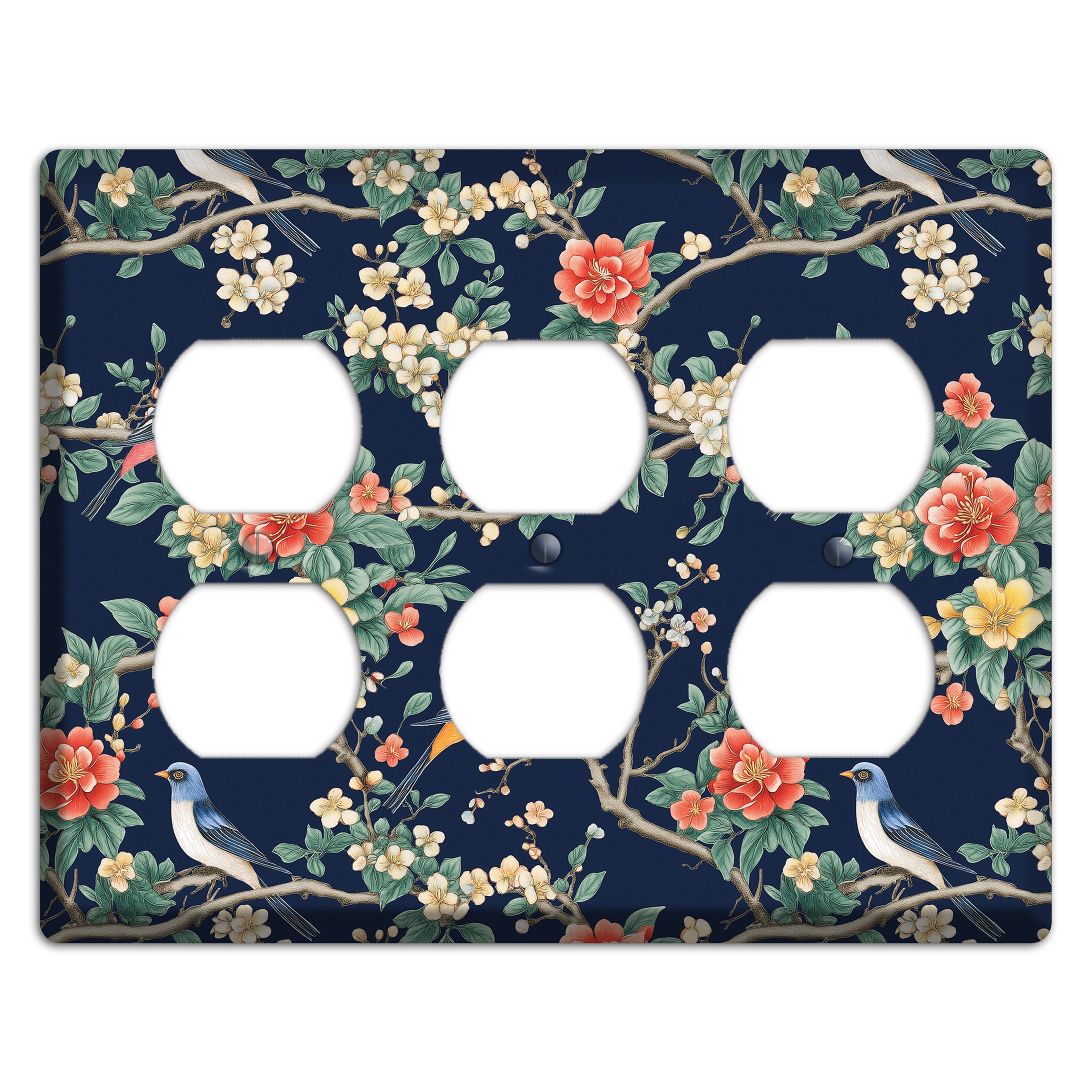 Songbirds & Blossoms 3 Duplex Wallplate