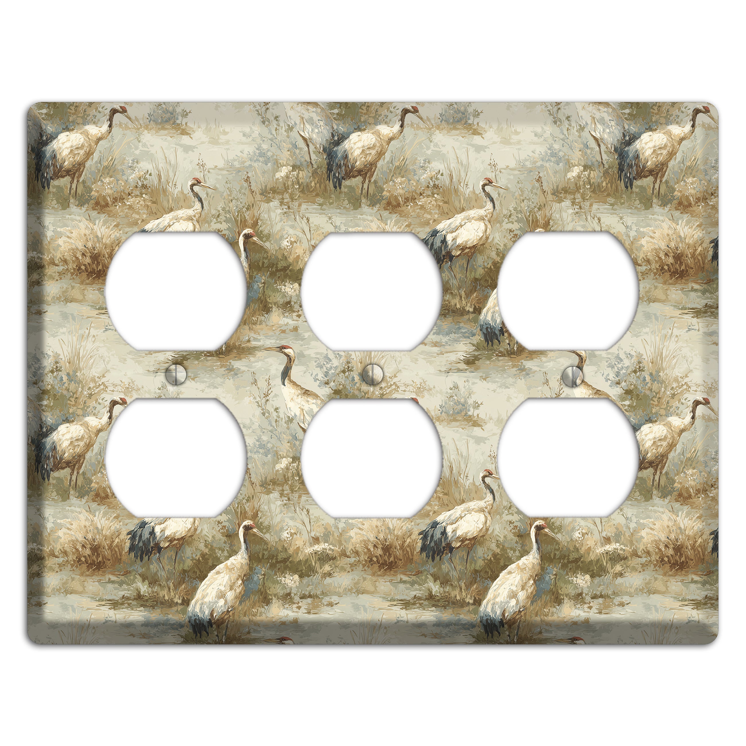 Marshland Crane Reverie 3 Duplex Wallplate