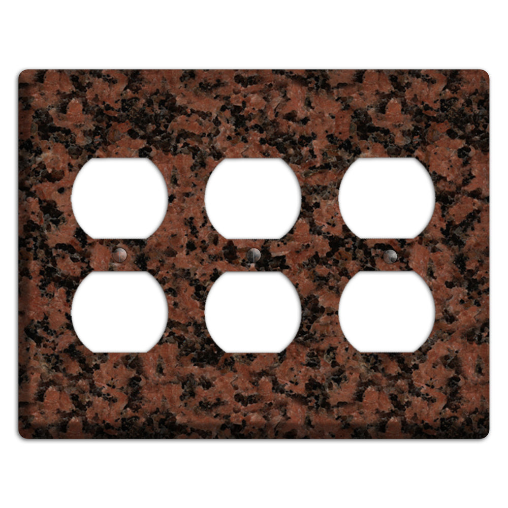 New Imperial Red Granite 3 Duplex Wallplate