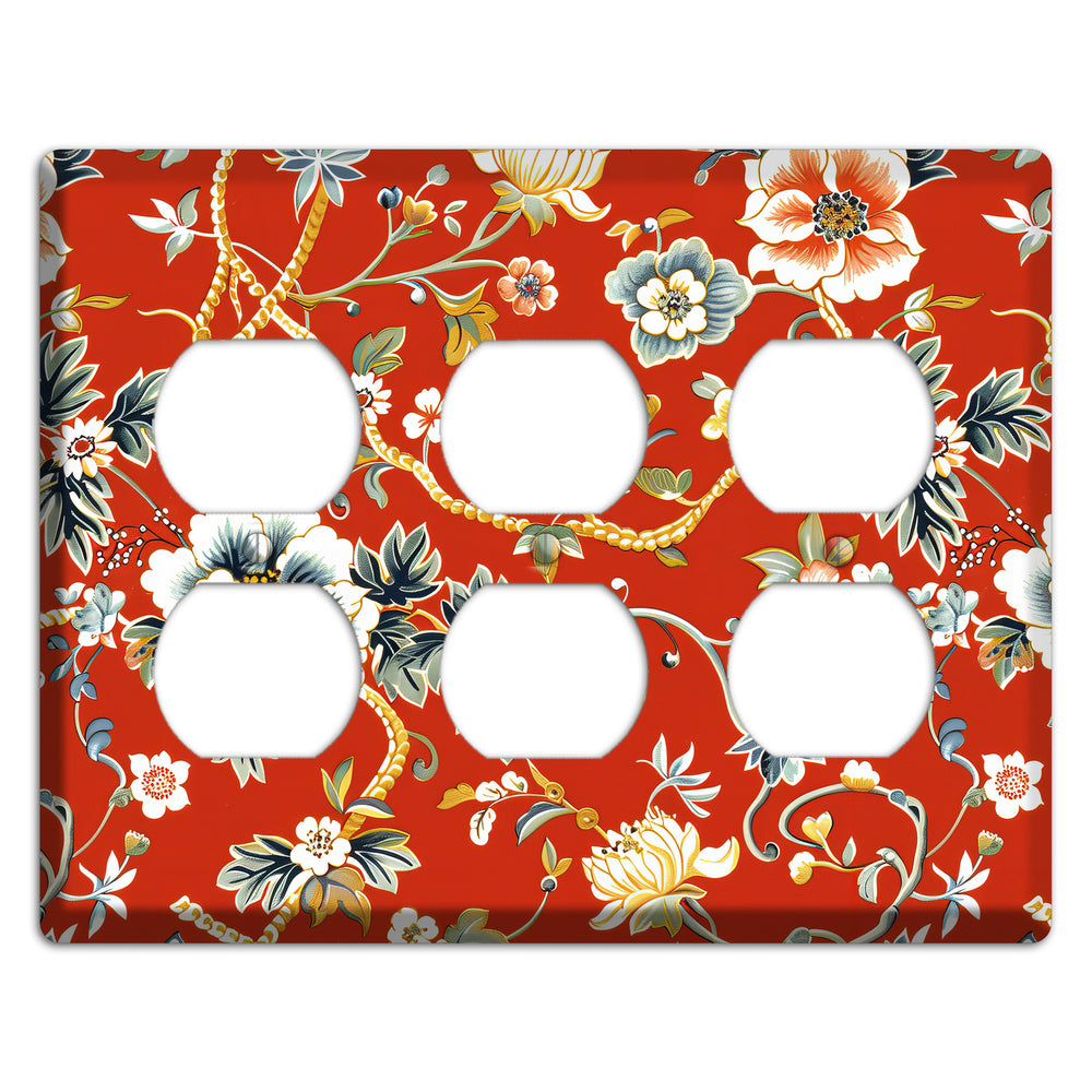 Crimson Garden Reverie 3 Duplex Wallplate