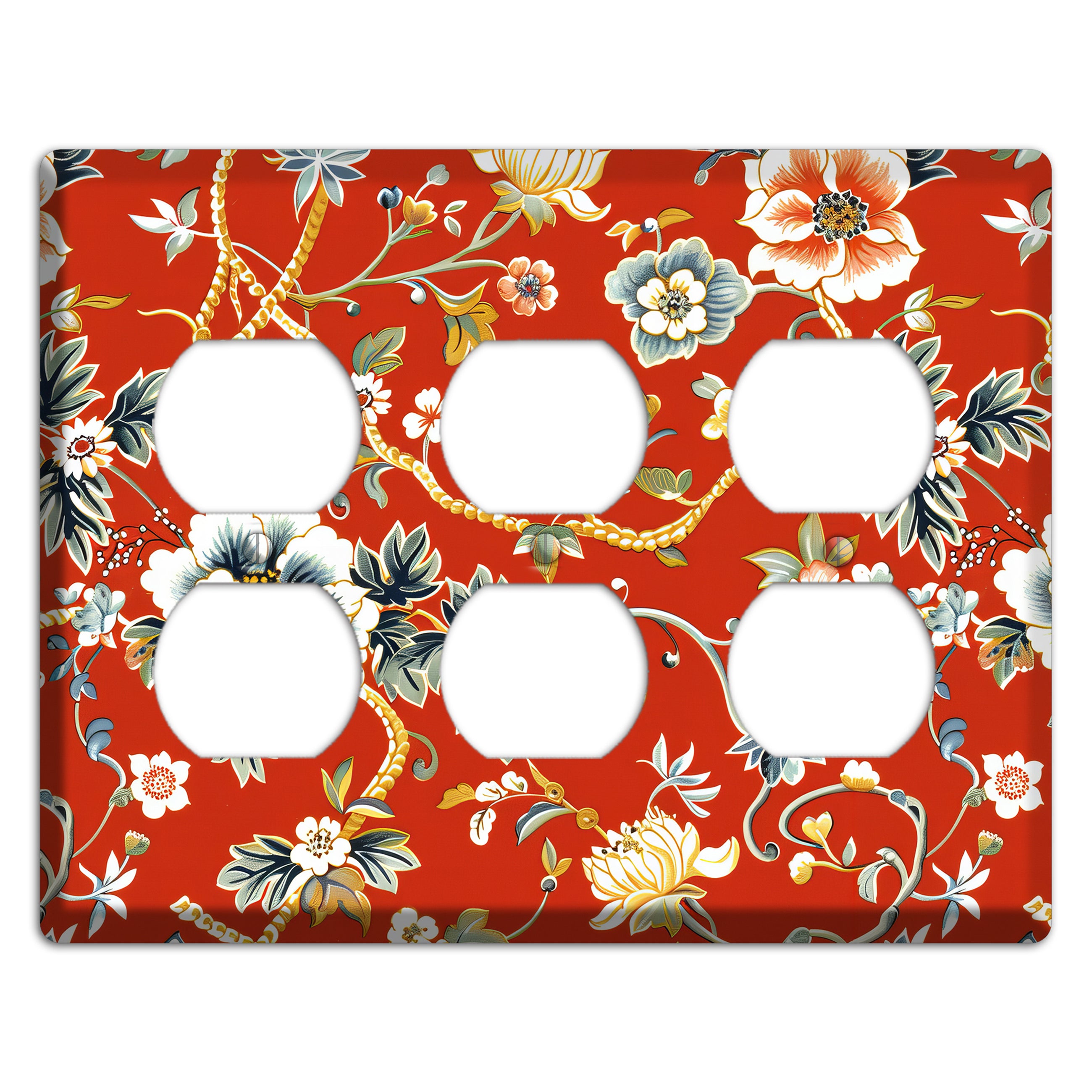 Crimson Garden Reverie 3 Duplex Wallplate