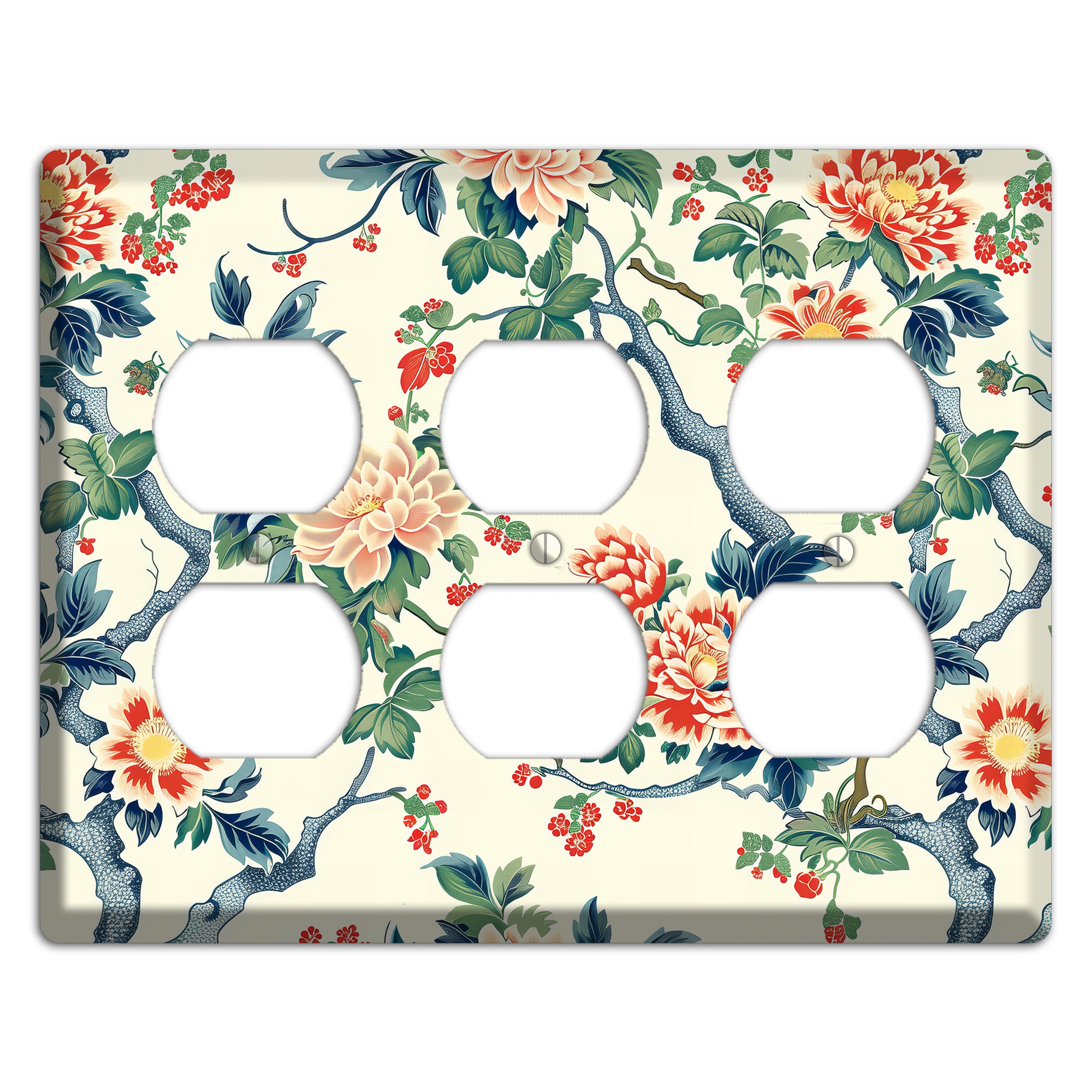 Peony & Branch 3 Duplex Wallplate