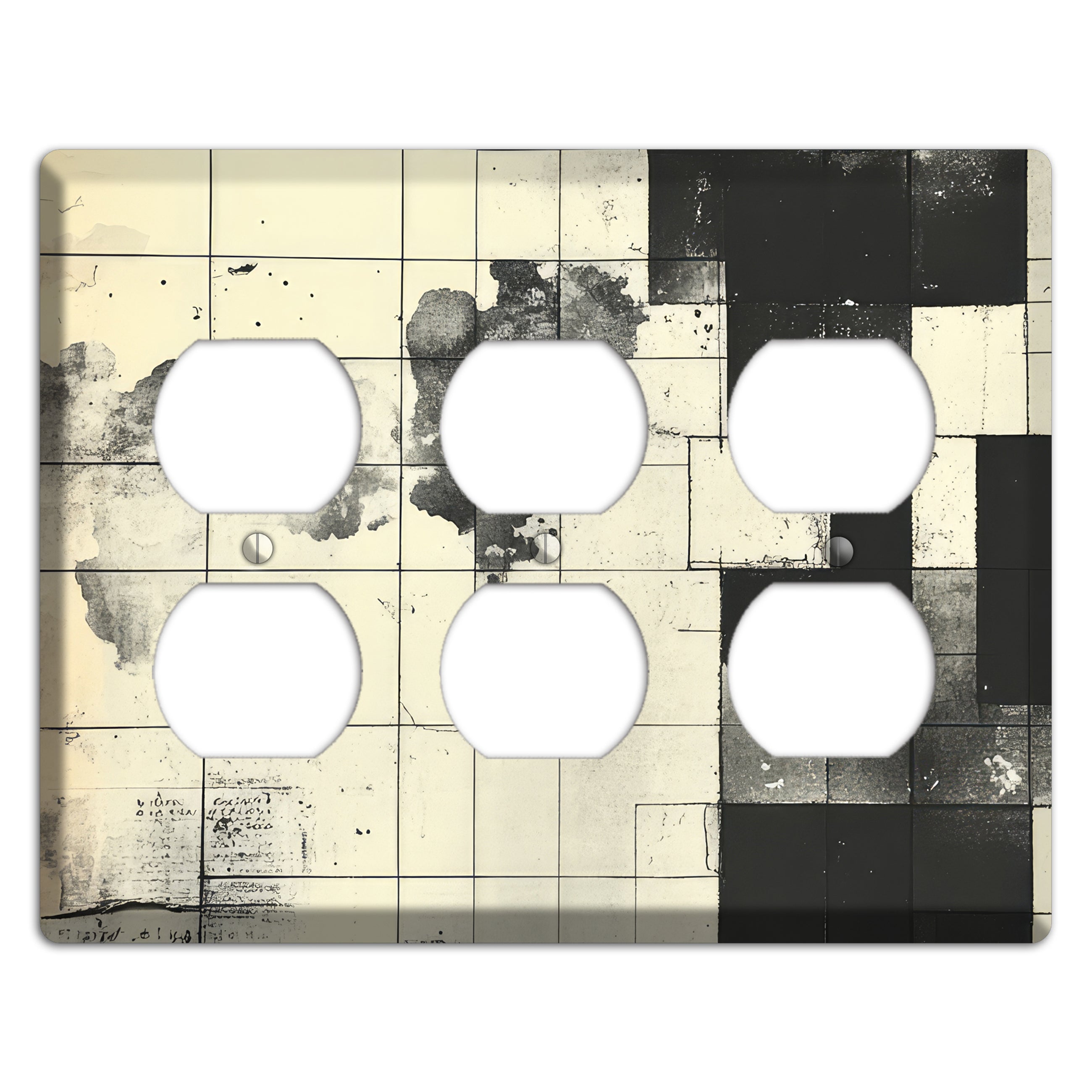 Weathered Grid Chronicle 3 Duplex Wallplate