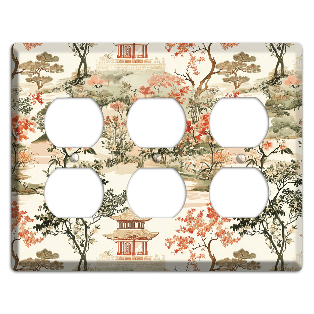Pavilion & Petal 3 Duplex Wallplate