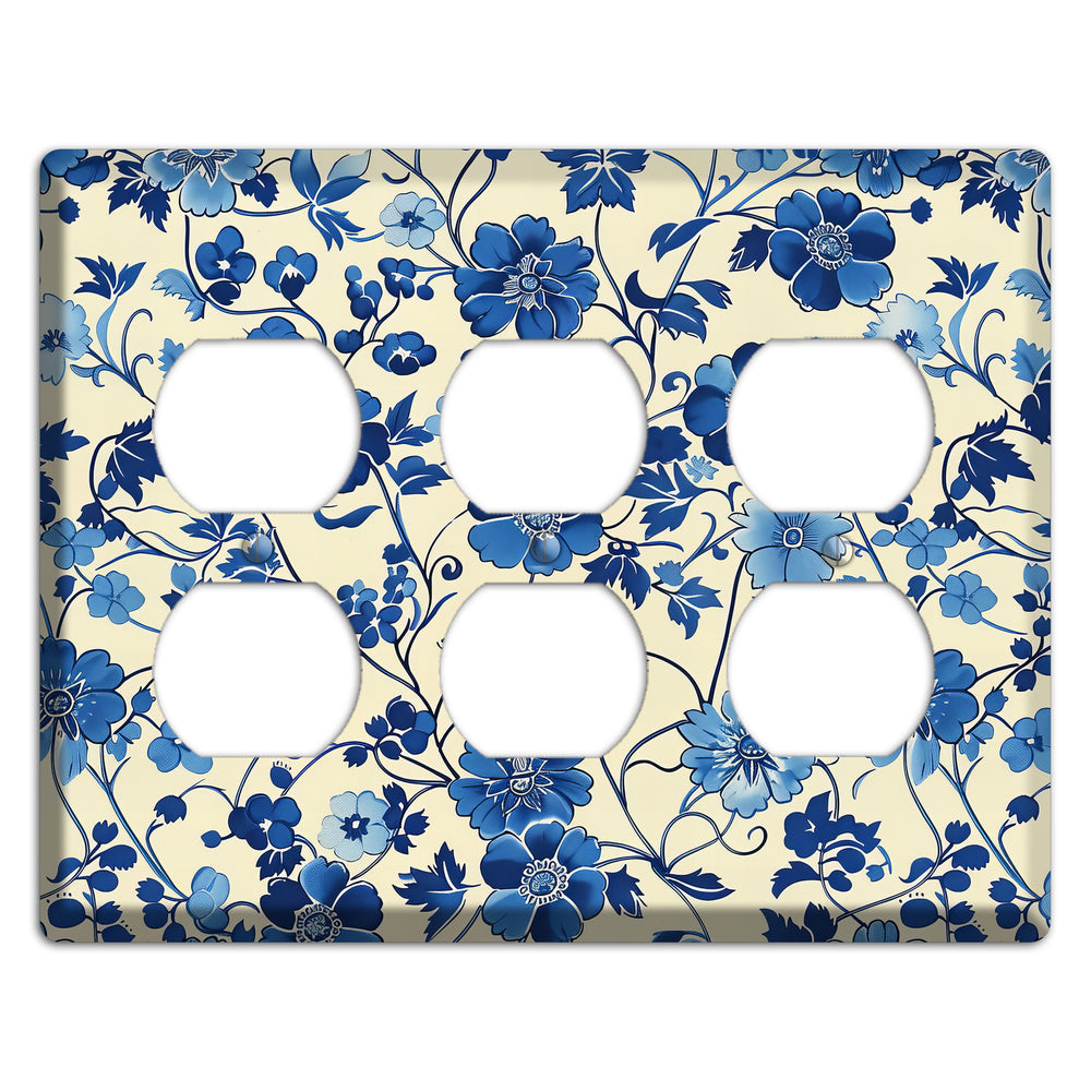 Porcelain Garden Riot 3 Duplex Wallplate