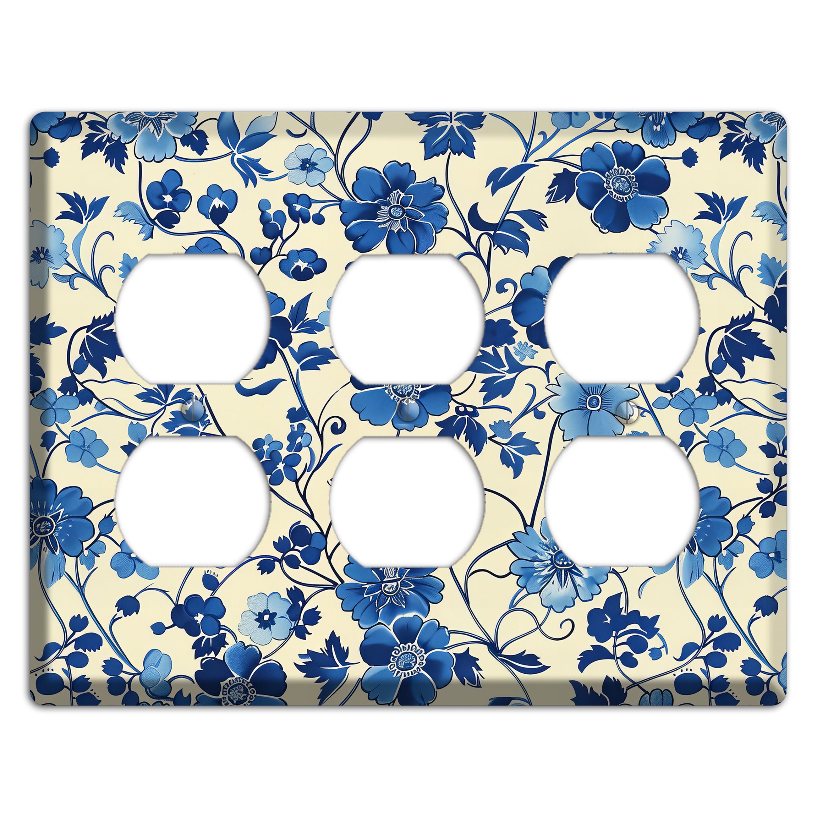 Porcelain Garden Riot 3 Duplex Wallplate