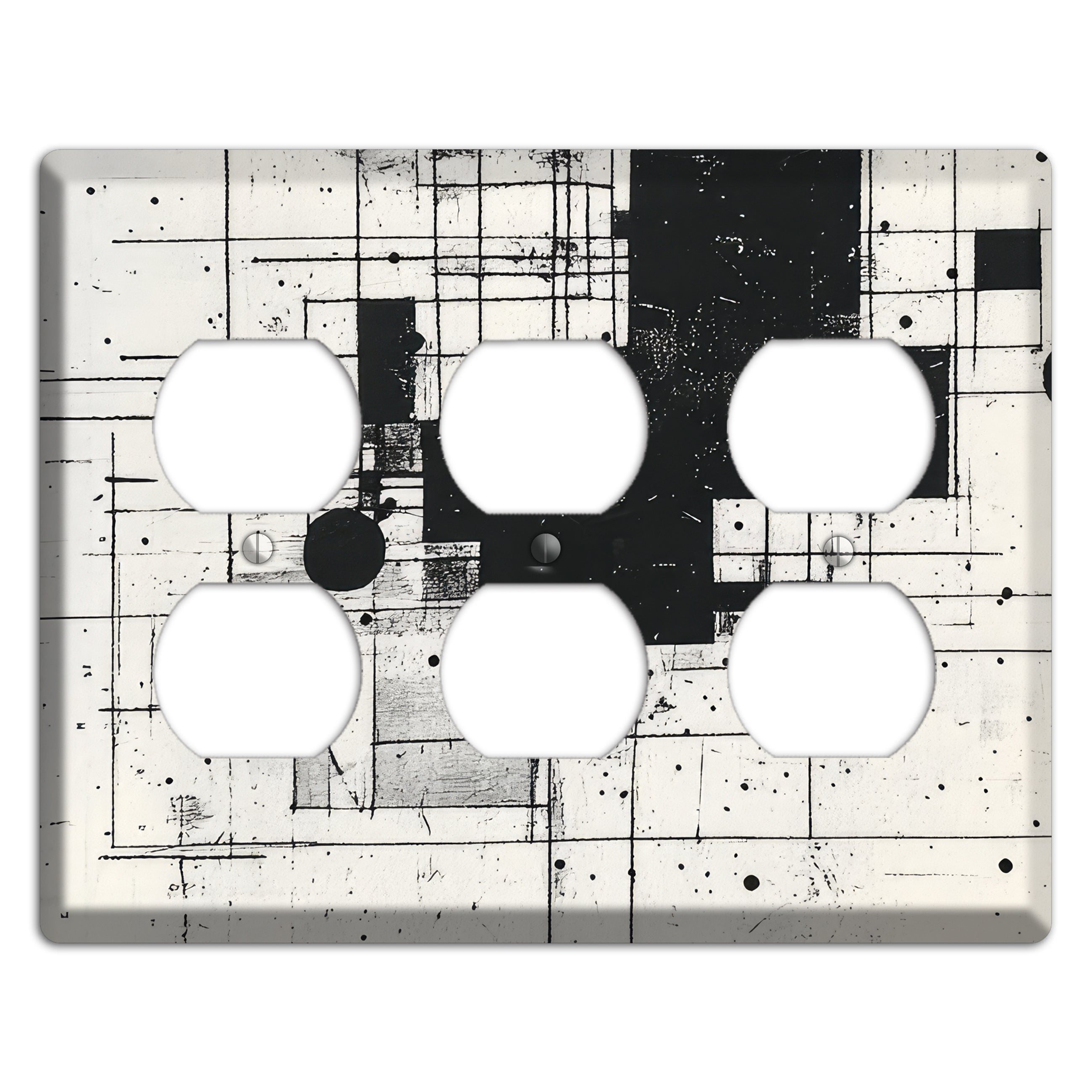 Drafting Ghost Grid 3 Duplex Wallplate