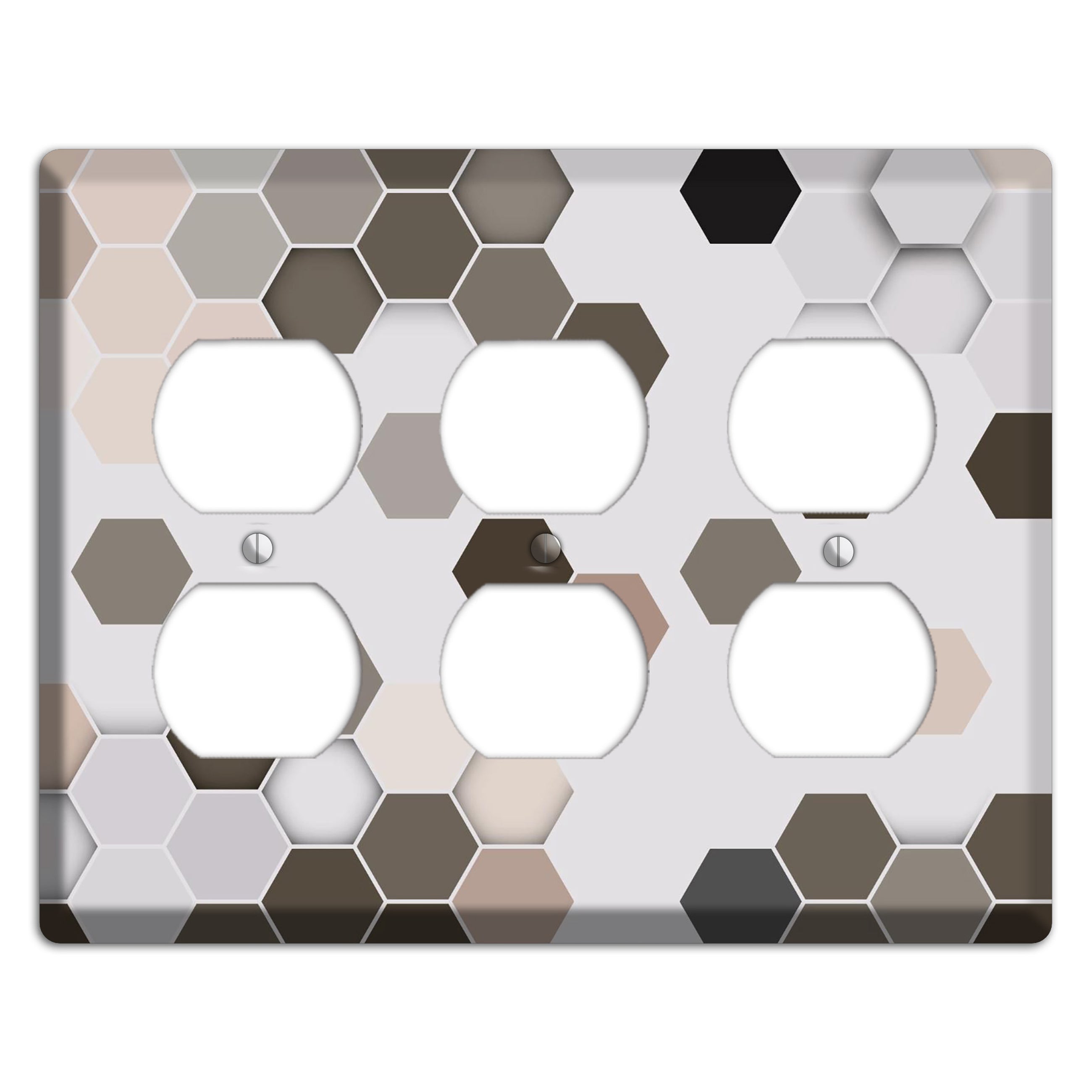 Hex Grid – Cool Slate 3 Duplex Wallplate