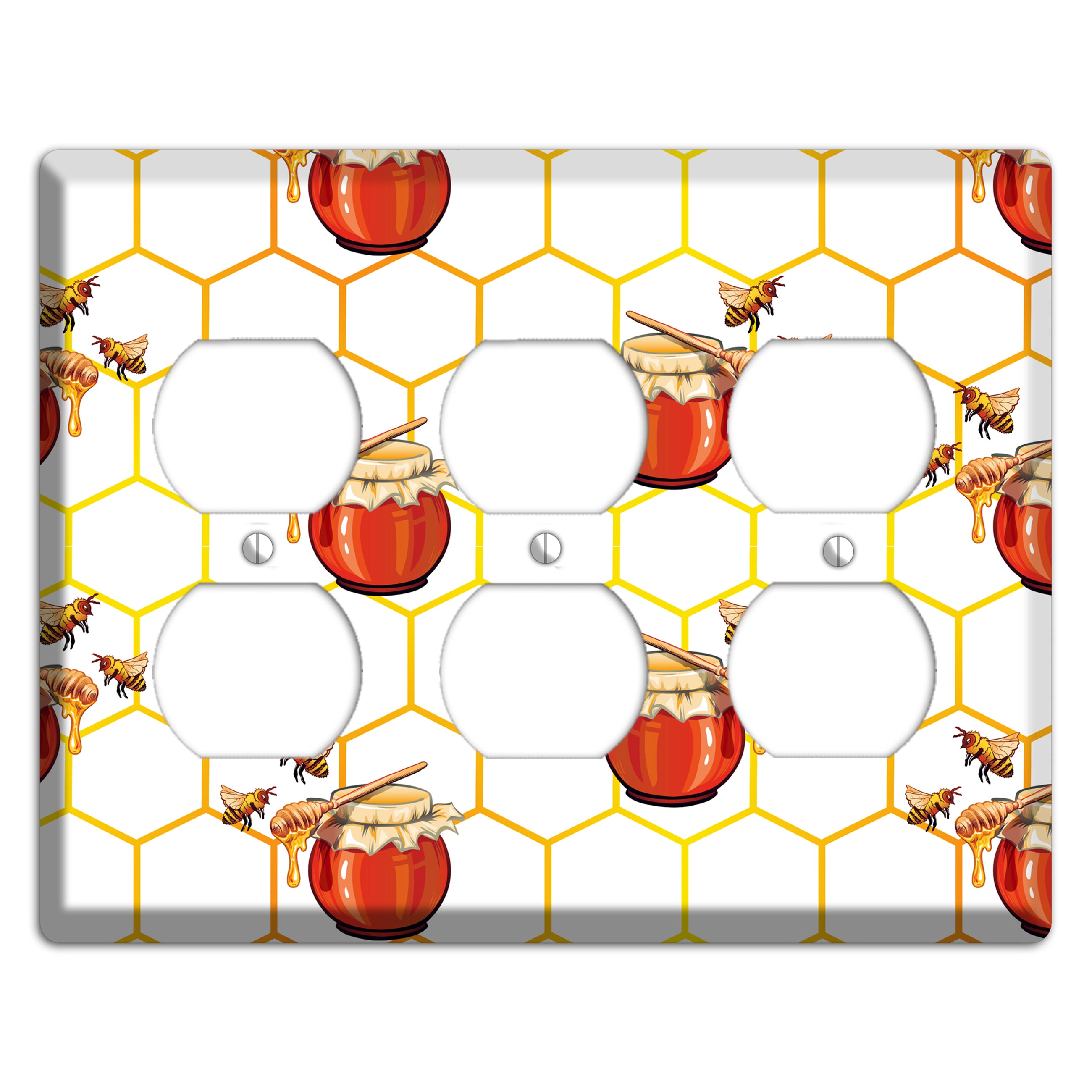 Honeypot & Hive 3 Duplex Wallplate