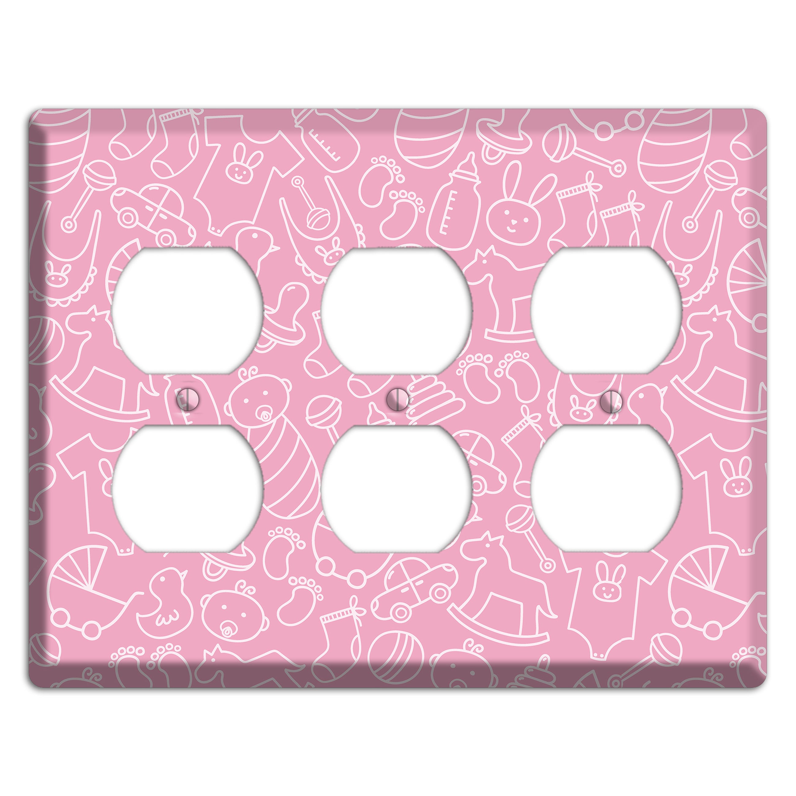 Line Art Baby Pink 3 Duplex Wallplate