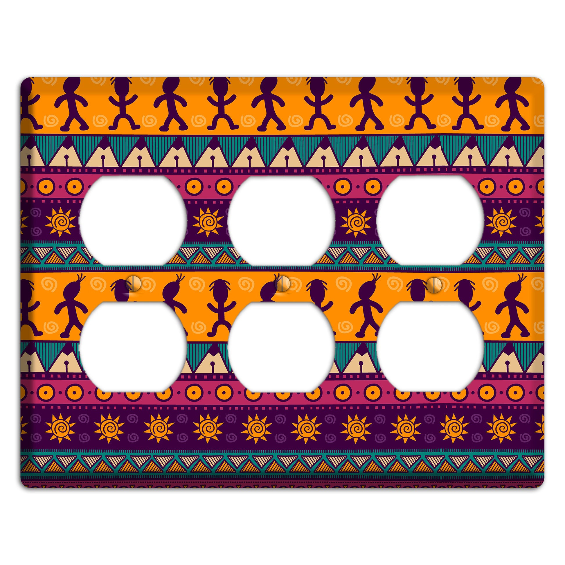 Tribal Rhythm 3 Duplex Wallplate