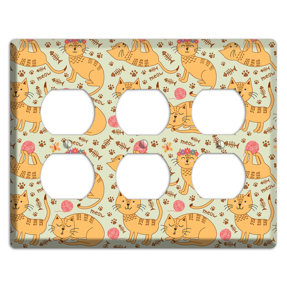 Meow Mix (Beige) 3 Duplex Wallplate