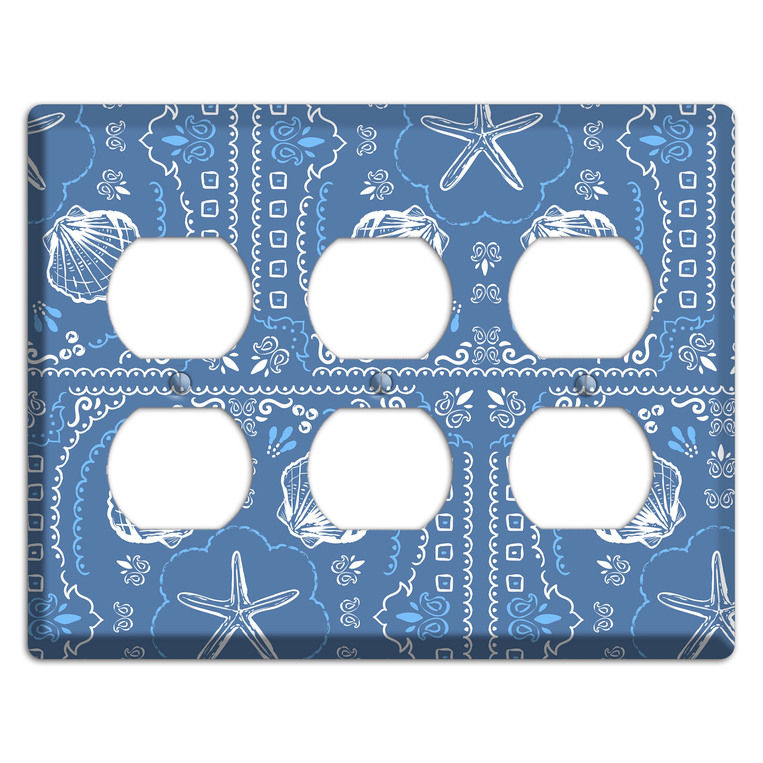 Cerulean Bandana Shore 3 Duplex Wallplate