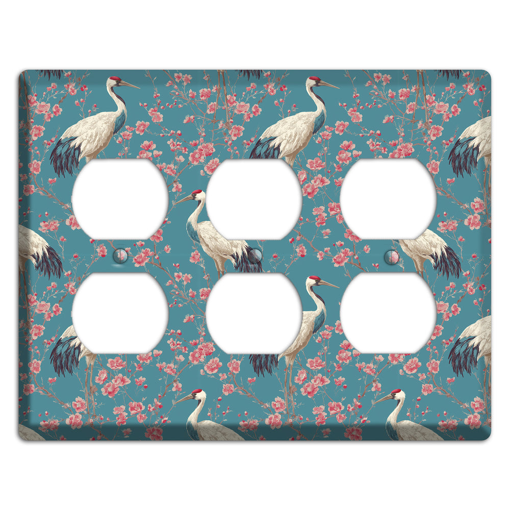 Azure Blossom Vigil 3 Duplex Wallplate