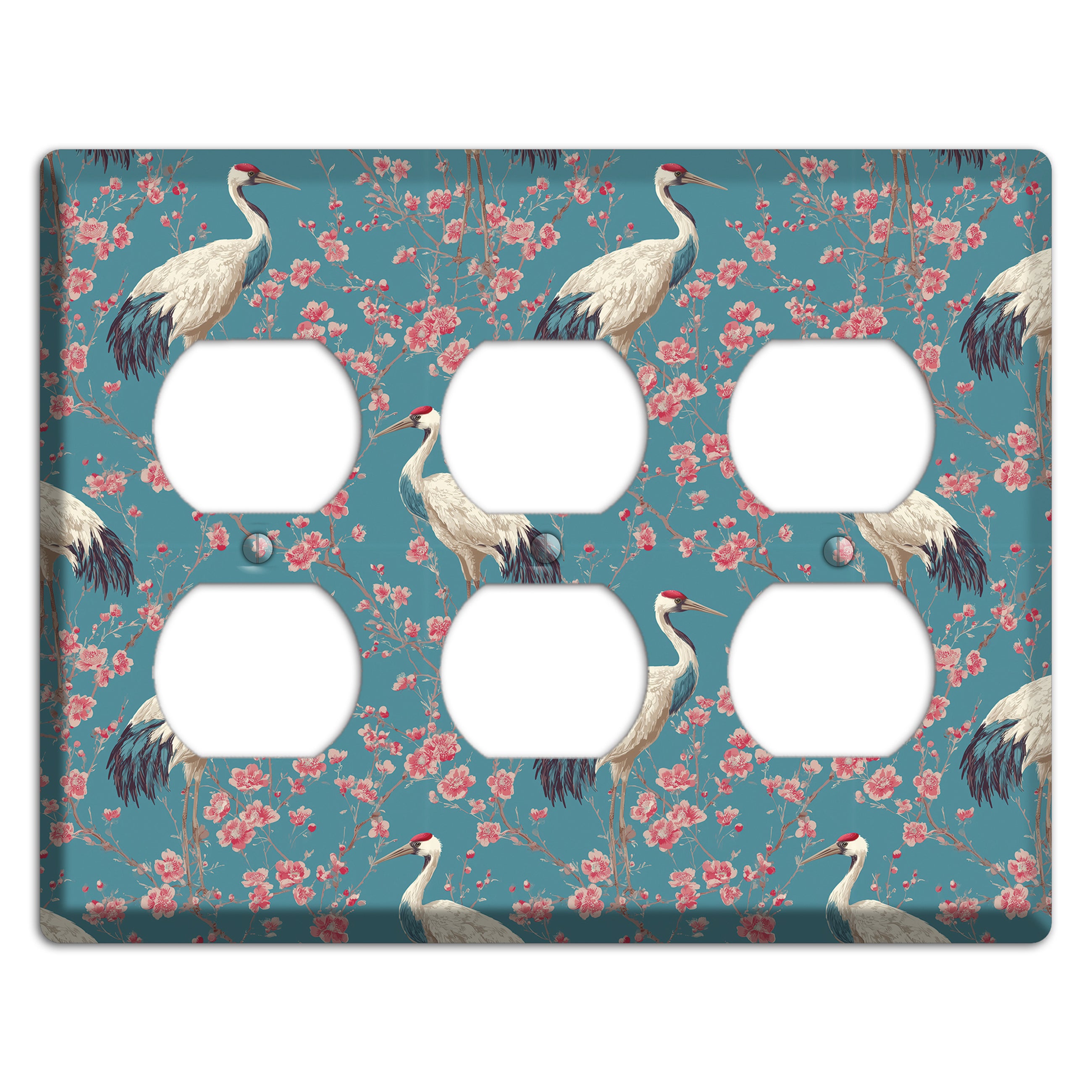 Azure Blossom Vigil 3 Duplex Wallplate