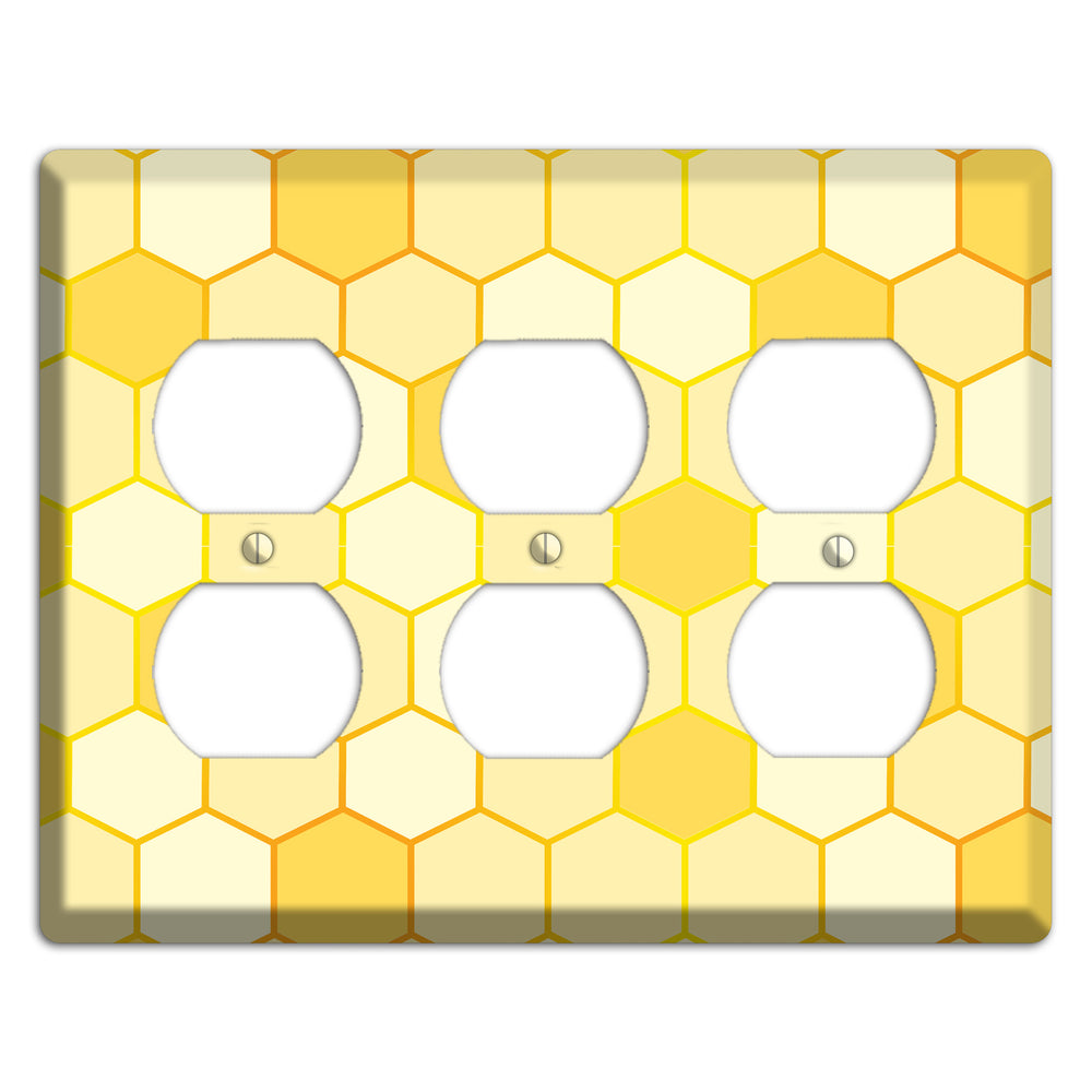 Hollow Amber Grid 3 Duplex Wallplate