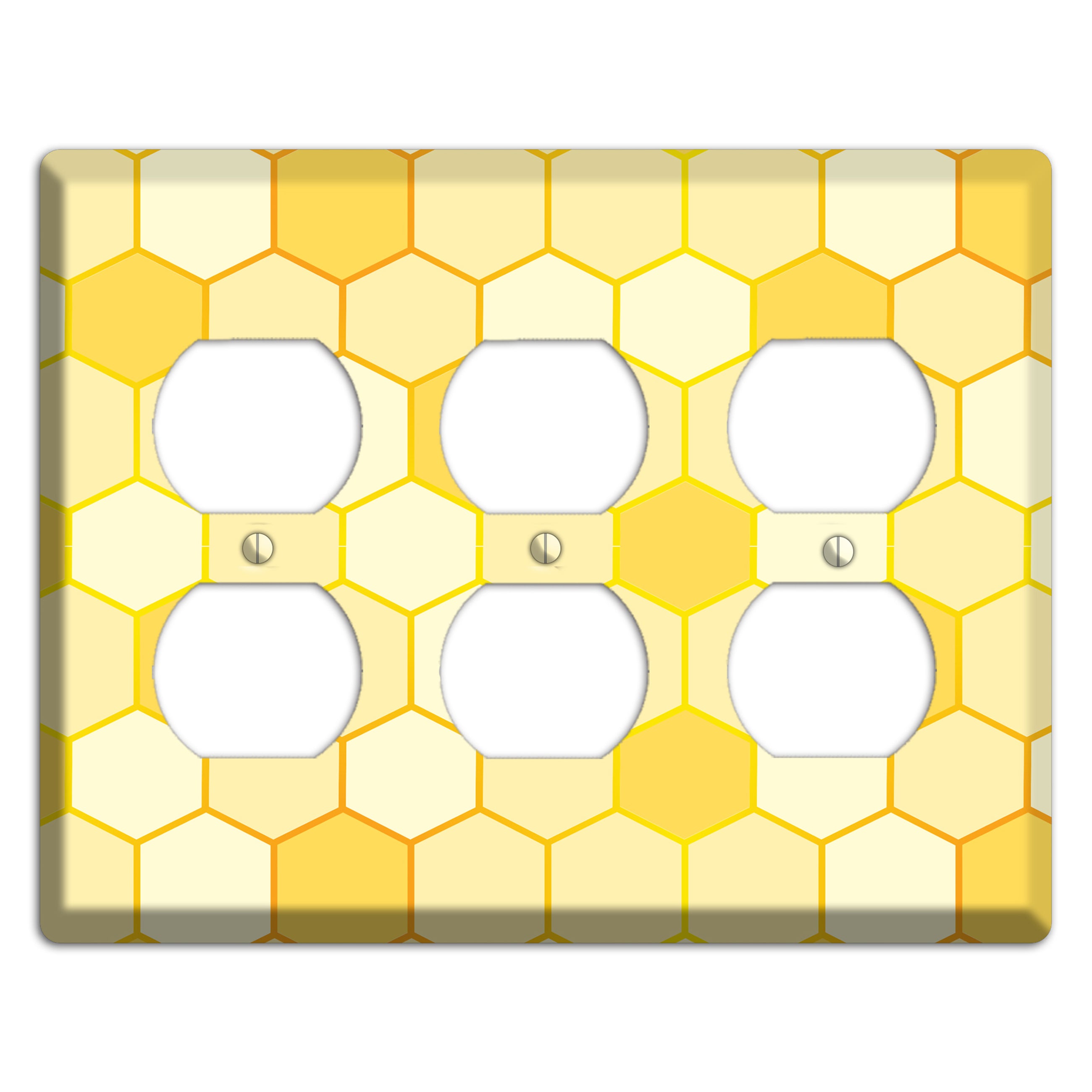Hollow Amber Grid 3 Duplex Wallplate