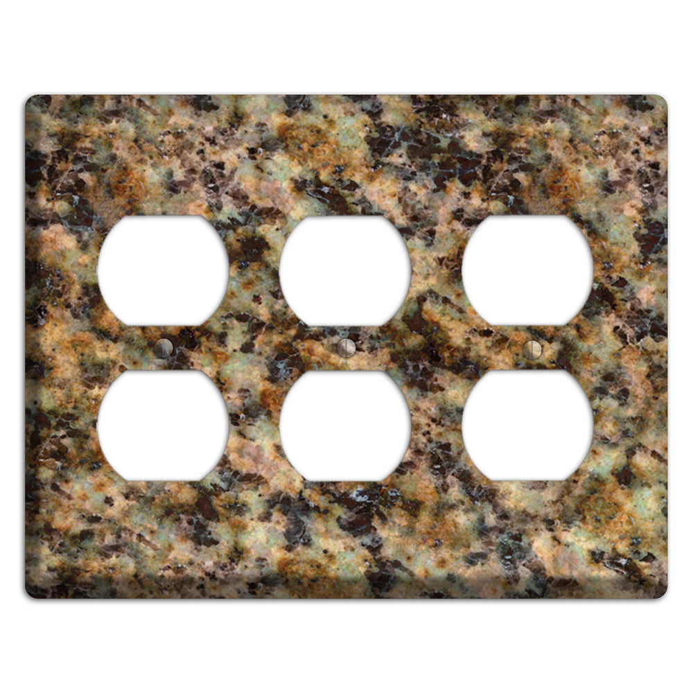 Verde Butterfly Granite 3 Duplex Wallplate