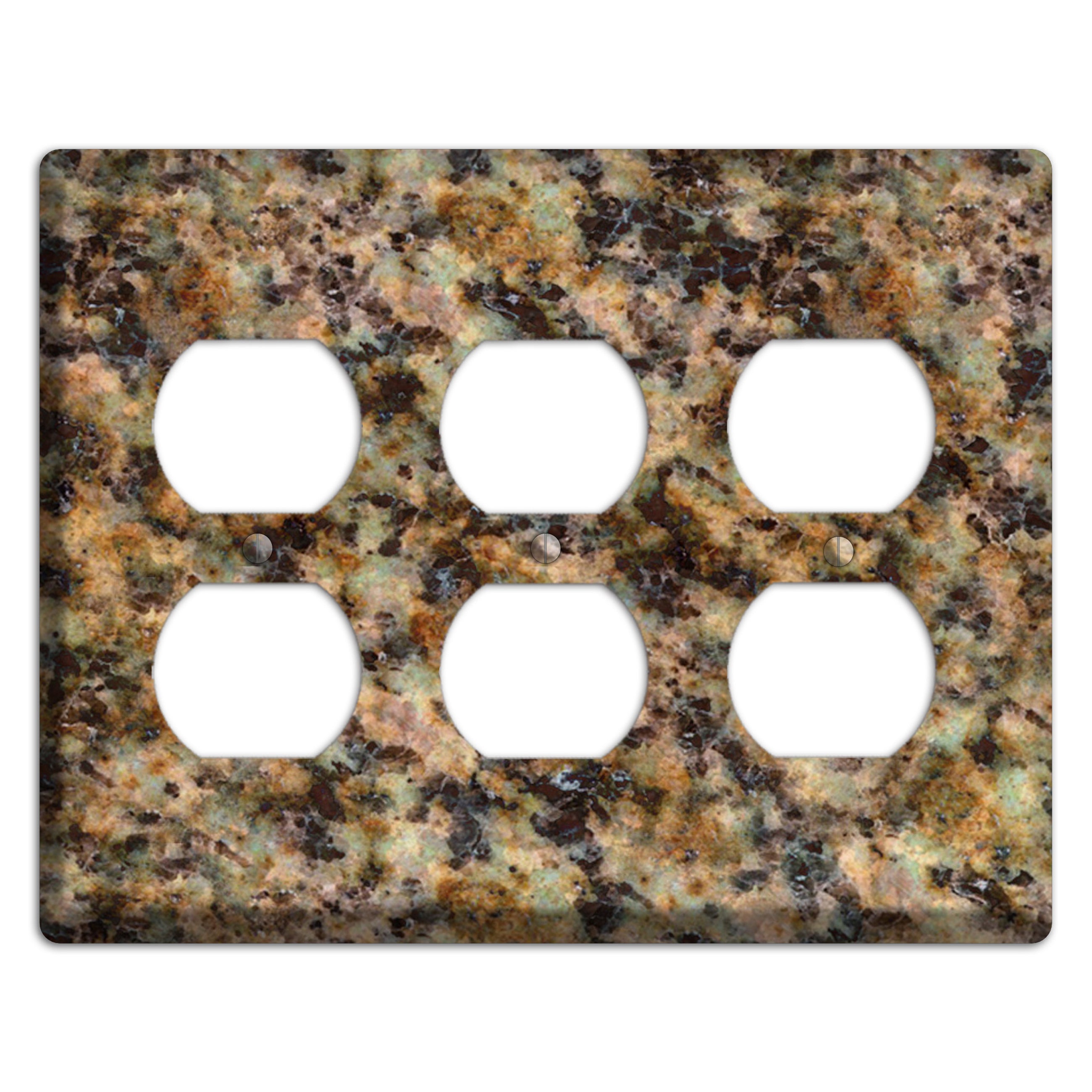 Verde Butterfly Granite 3 Duplex Wallplate