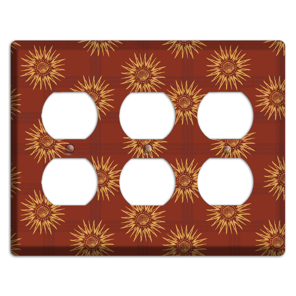 Russet Sun Plaid 3 Duplex Wallplate