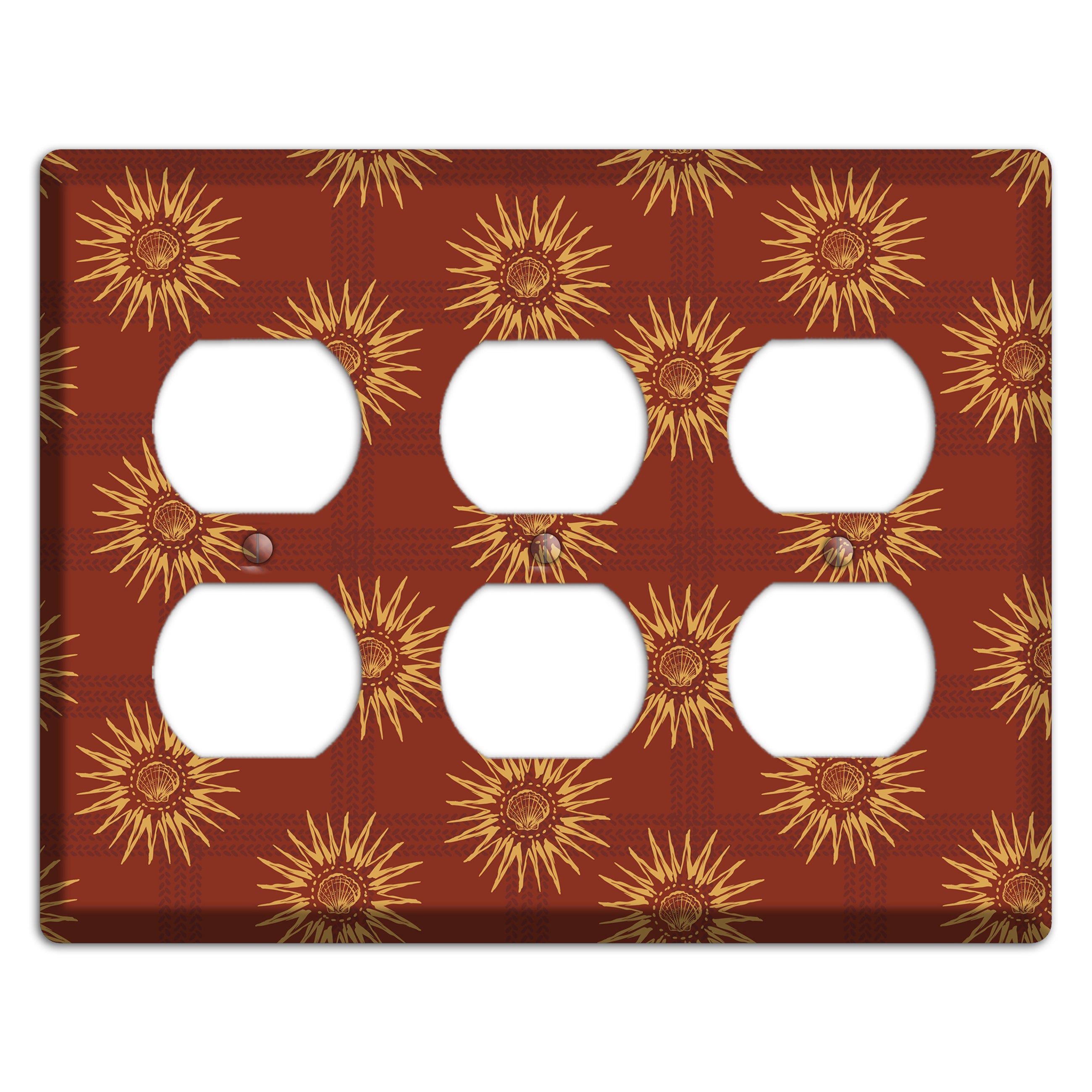 Russet Sun Plaid 3 Duplex Wallplate